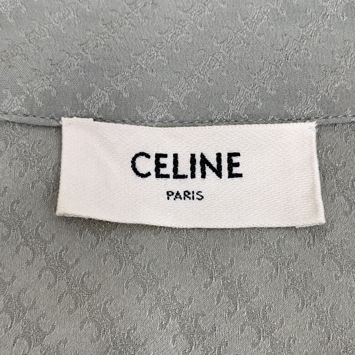 Celine Celine Gray Green Arc de Triomphe Full Printed Silk Shirt Size XS / US 0-2 / IT 36-38 - 7 Thumbnail