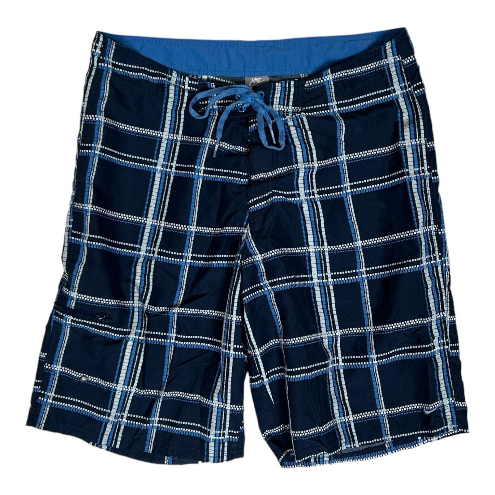 Nike Vintage Nike Swim Trunks Size 34 Blue Plaid Y2K Surf Size US 34 / EU 50 - 1 Thumbnail