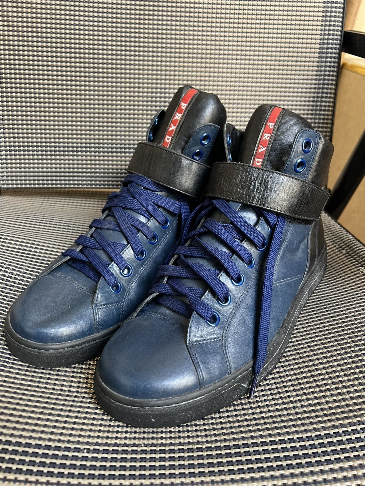 Prada Prada Leather High Trainers Size US 8.5 / EU 41-42 - 1 Thumbnail