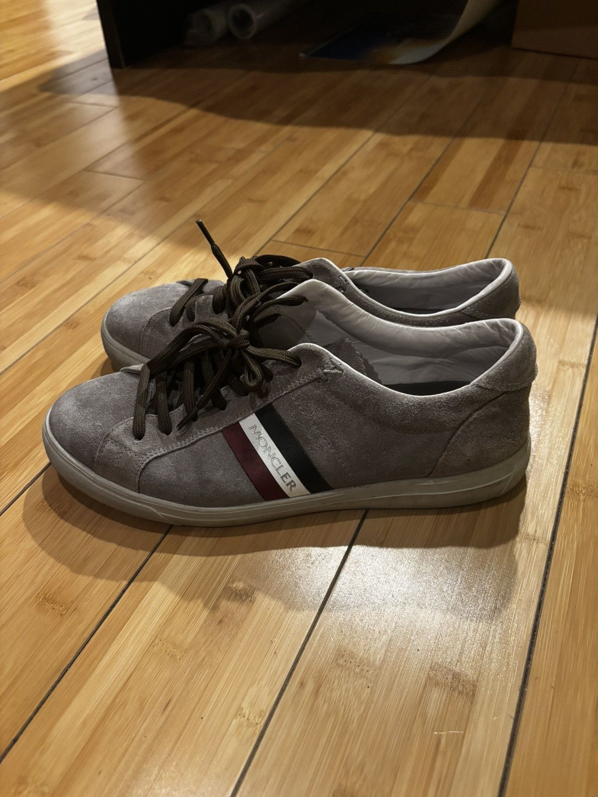 Moncler Men’s gray suede sneakers.mf0703 Size US 7 / EU 40 - 2 Thumbnail