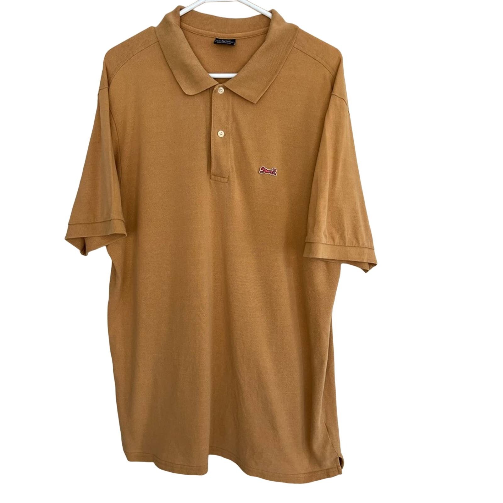 Le TIGRE Vintage Le Tigre Polo Shirt Essential Tan Golf Tiger Logo Size US XL / EU 56 / 4 - 1 Thumbnail