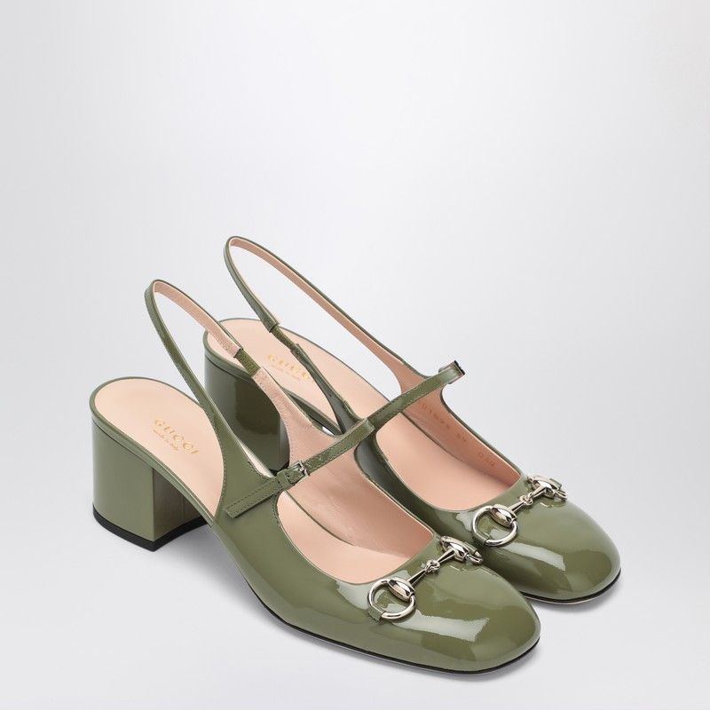 ローファー・オックスフォード GUCCI GREEN PATENT LEATHER LOAFER-STYLE PUMPS Gucci Gucci Green Patent Leather Loafer-Style Pumps | Grailed
