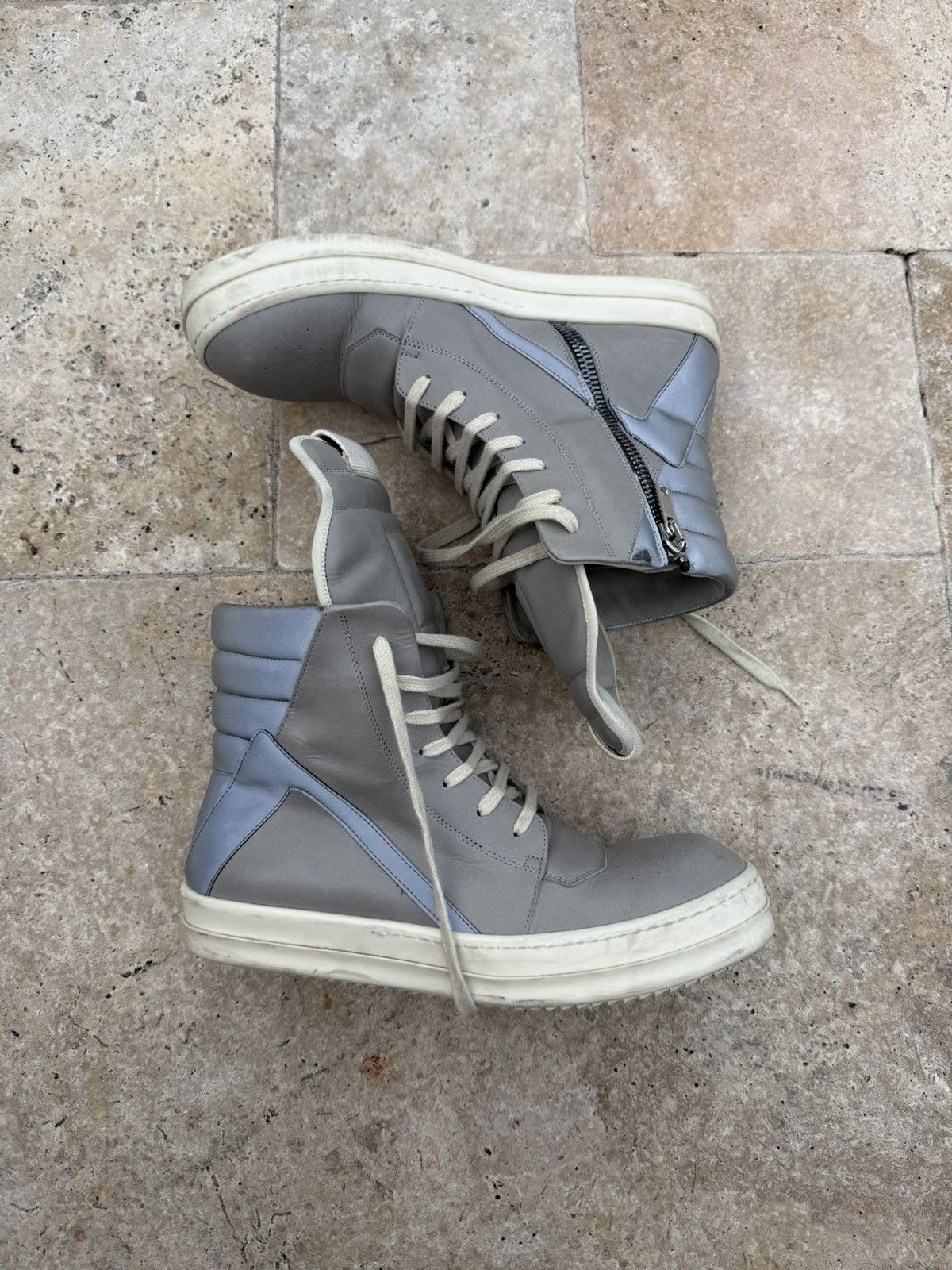 Rick Owens Rick Owens Pearl Milk Reflective Geobasket Size US 10 / EU 43 - 2 Thumbnail