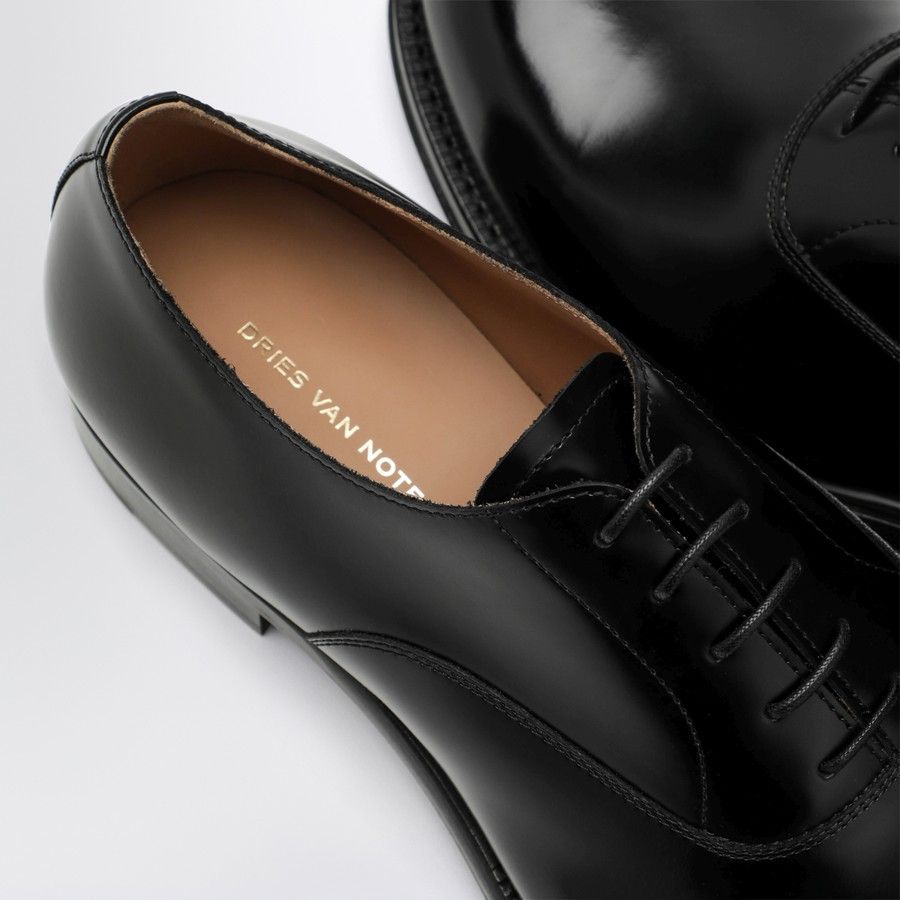 Dries Van Noten o1d2blof0226 Leather Lace-Up Shoes in Black Size US 11 / EU 44 - 5 Thumbnail