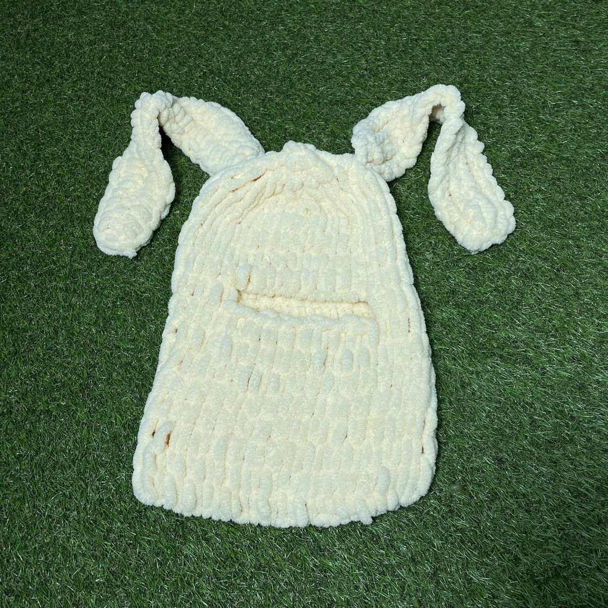 Vintage Vintage Y2K Fuzzy Beanie Alt Ushanka Cream Rave Worn In OS Size ONE SIZE - 1 Thumbnail