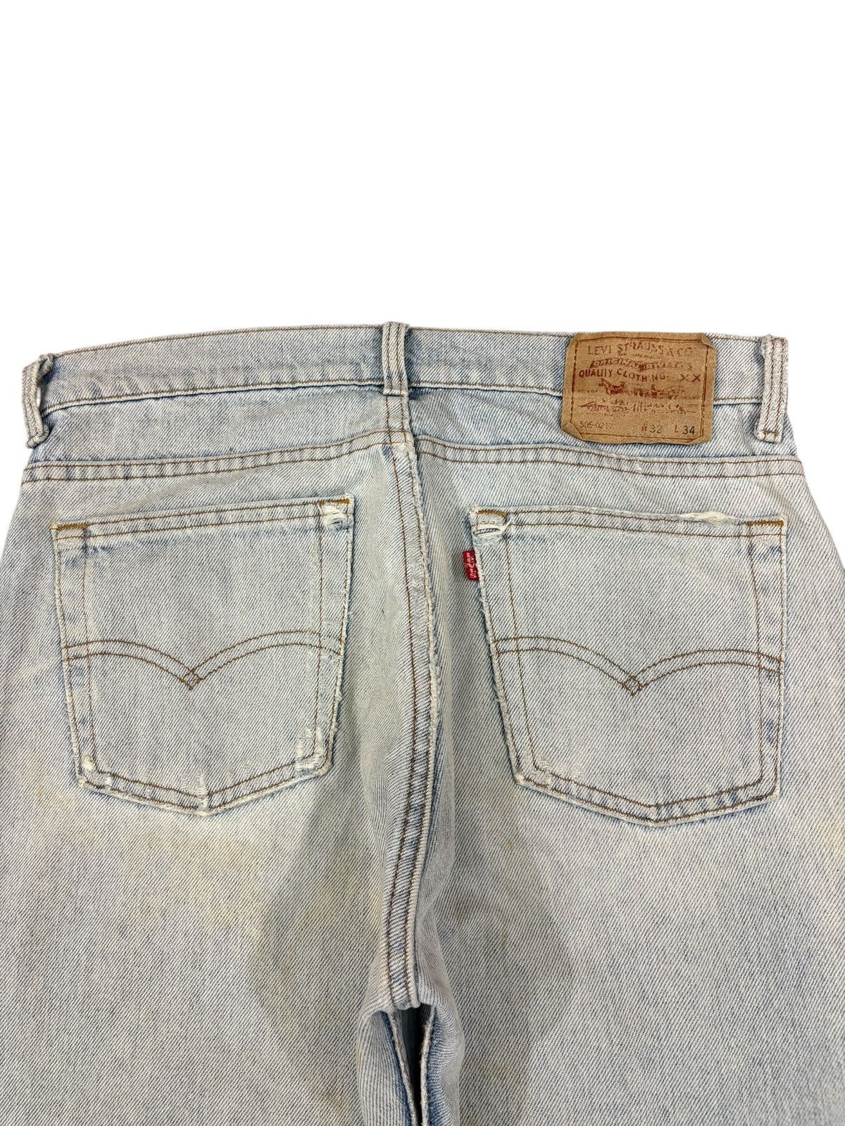 Levi's Vintage 90s Levis 505 Light Wash Distressed Jeans Size US 32 / EU 48 - 8 Thumbnail