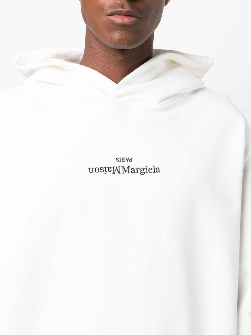 Maison Margiela o1s22i1n1024 Reversed Logo Hoodie White Size US M / EU 48-50 / 2 - 5 Thumbnail