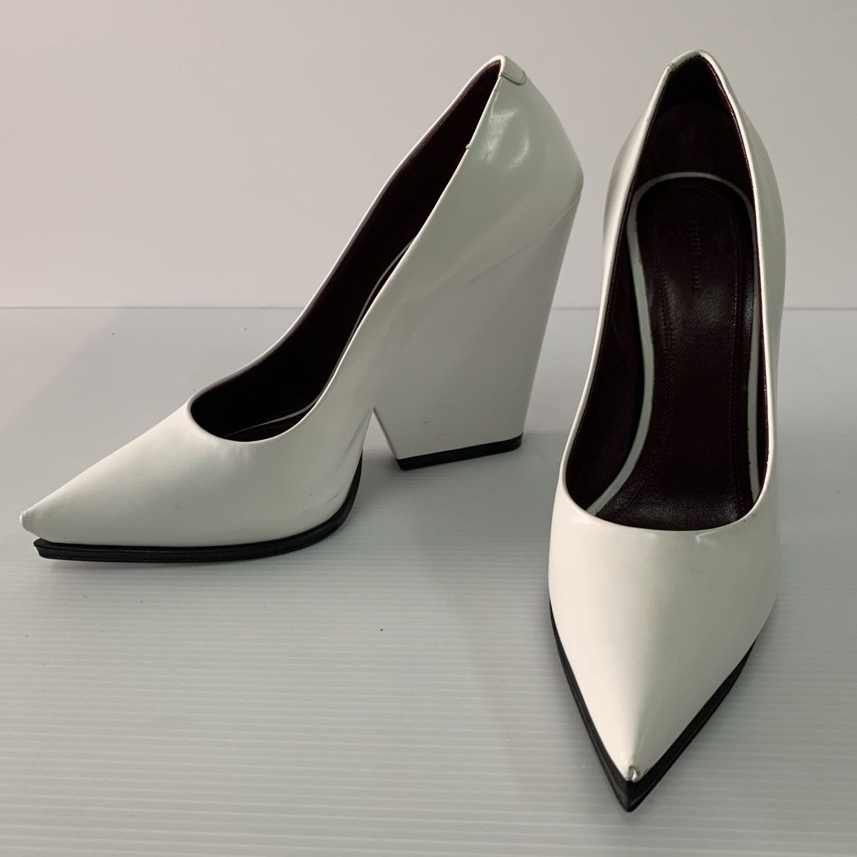 Celine Celine Leather White Wedges Shoes Size US 7 / IT 37 - 6 Thumbnail