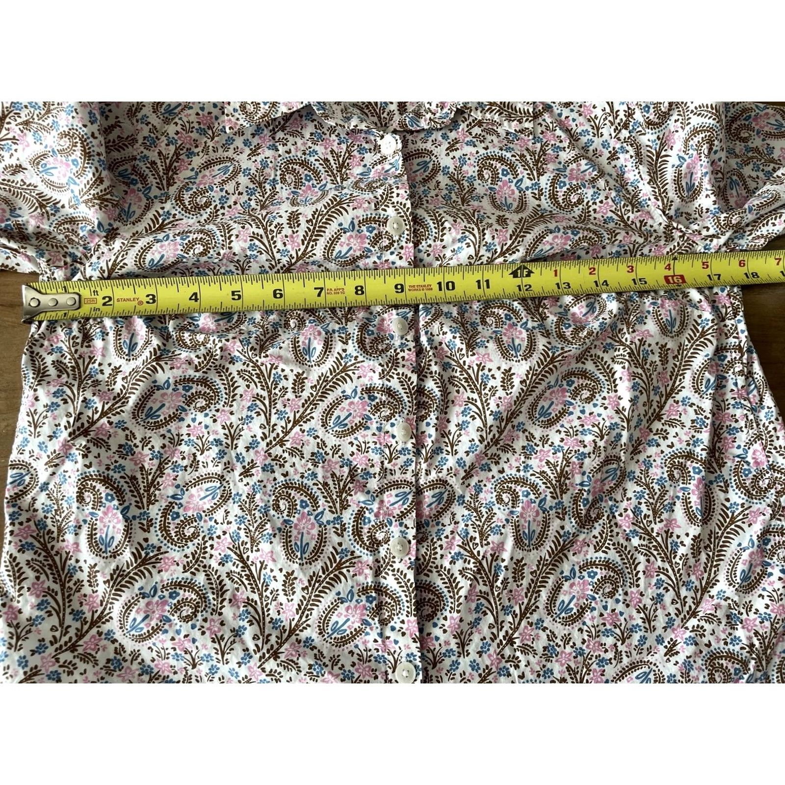 Boden Boden Shirt Womens 2R Long Sleeve Button Up Blouse Office Casual Paisley Print Multicolor Cotton 100% Regular Womens Contemporary Size XS / US 0-2 / IT 36-38 - 5 Thumbnail