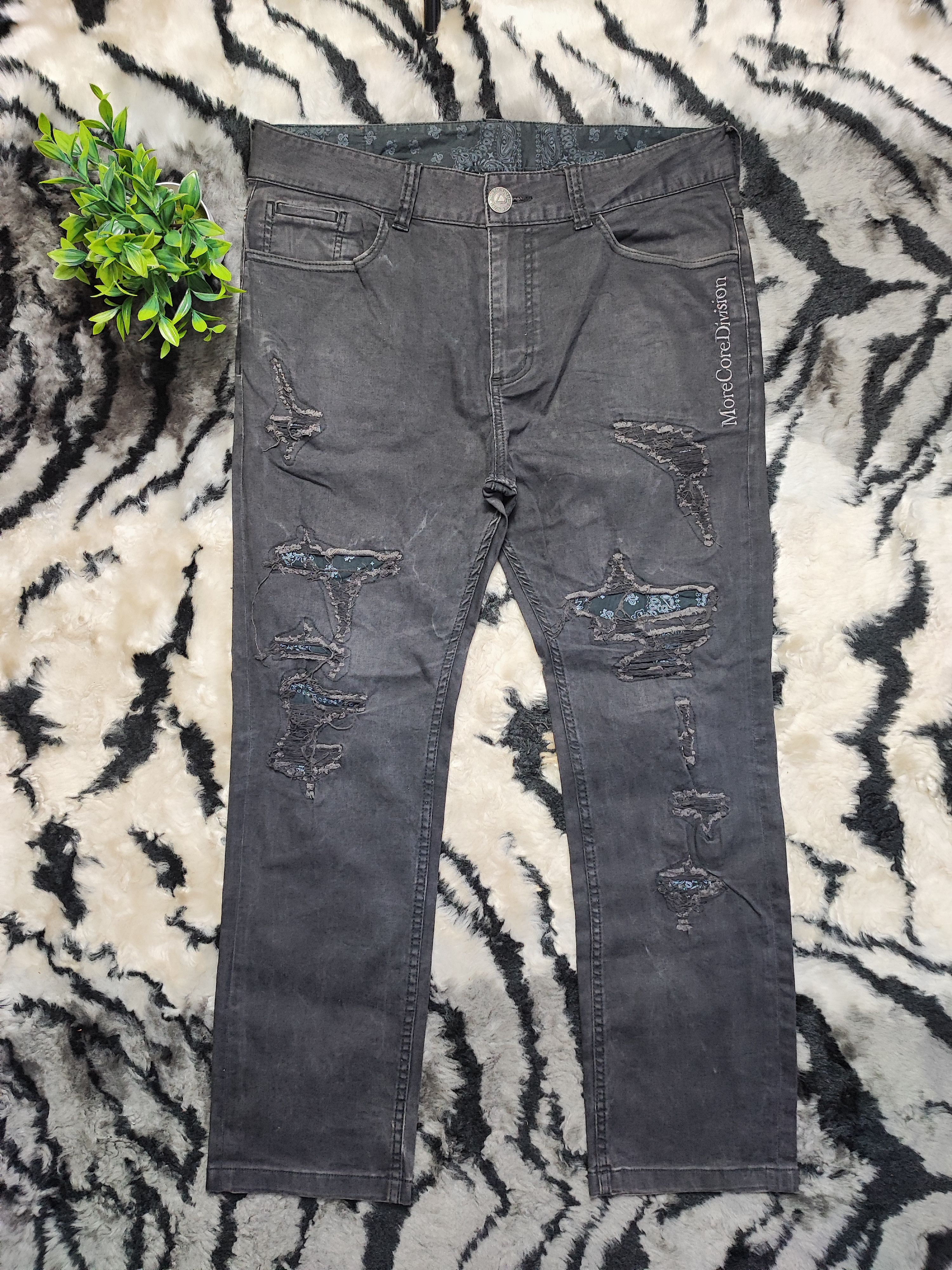 Number (N)ine MCD Thrashed Distressed Jeans ERD Grunge Chrome Size US 34 / EU 50 - 2 Thumbnail