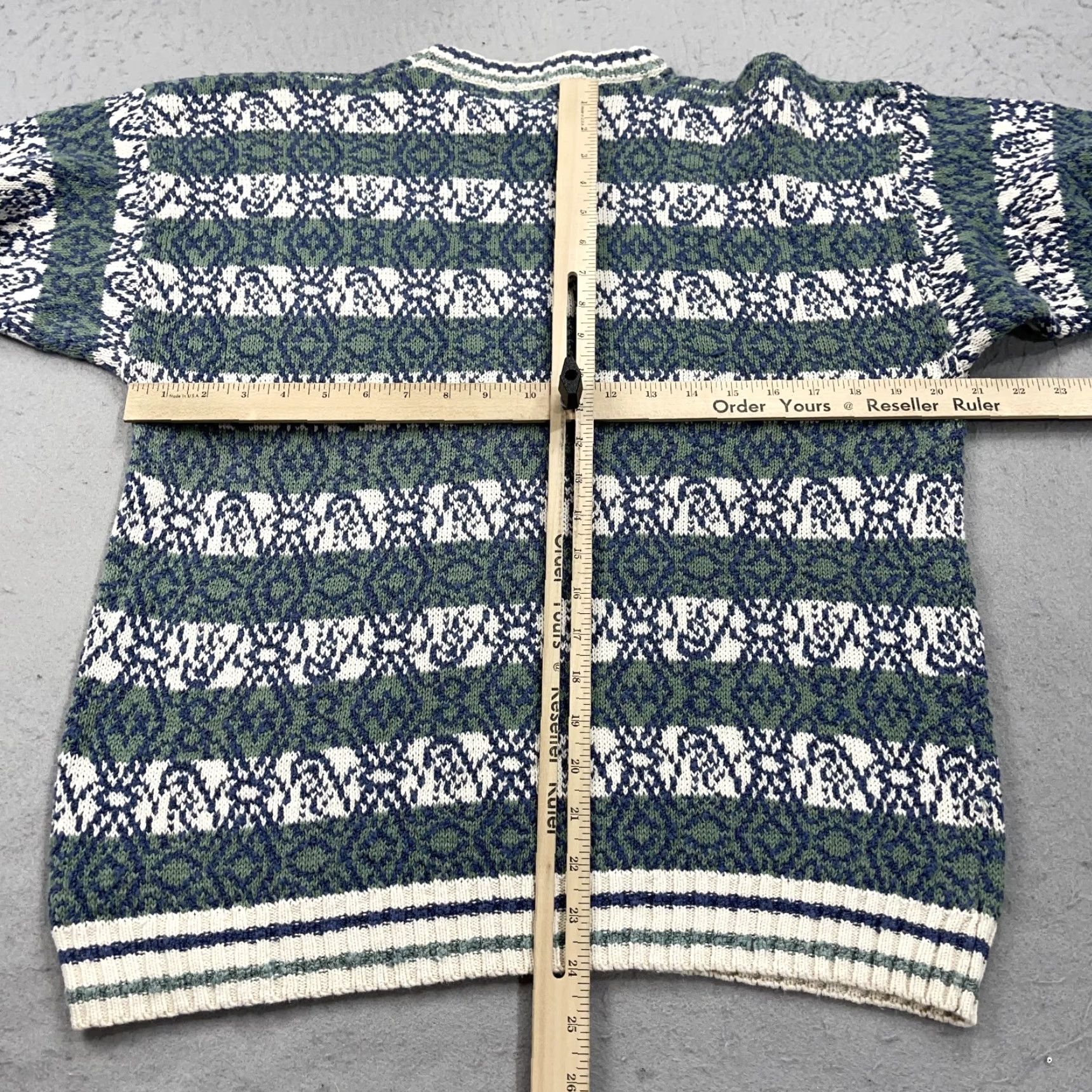 Vintage VINTAGE Concrete Sweater Mens M Green Geometric 90s Retro Classic heavyweight Crewneck Pullover Knit Shirt Size US M / EU 48-50 / 2 - 6 Thumbnail
