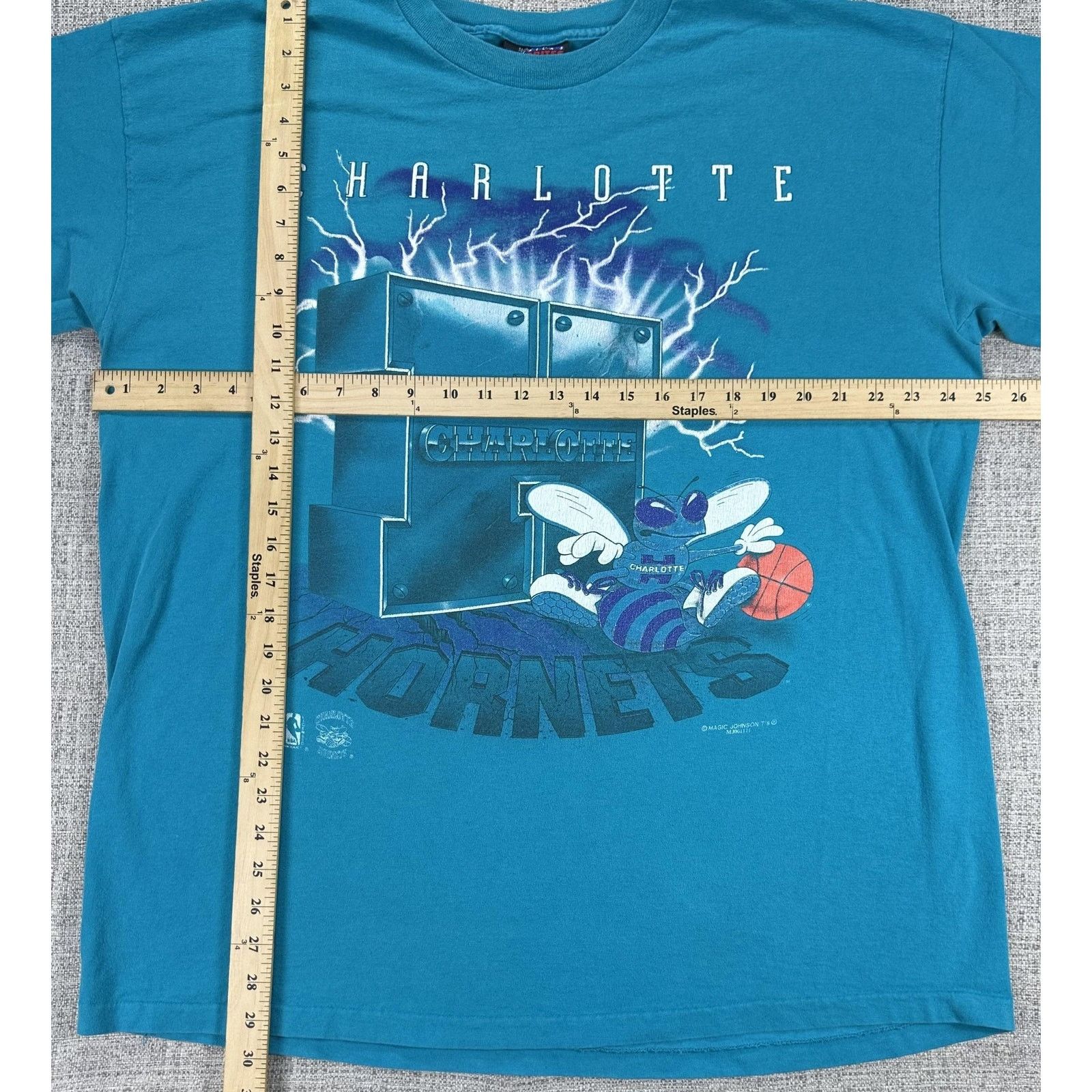 Other Vintage Charlotte Hornets Shirt XL Lightning Mascot USA 90s Size US XL / EU 56 / 4 - 3 Thumbnail