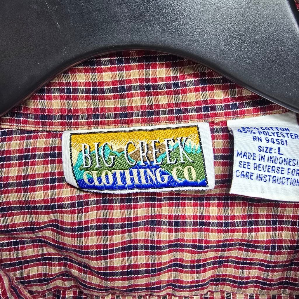 The Unbranded Brand Men's Big Creek Red Blue Plaid Casual Button Down Shirt L Size US L / EU 52-54 / 3 - 7 Thumbnail