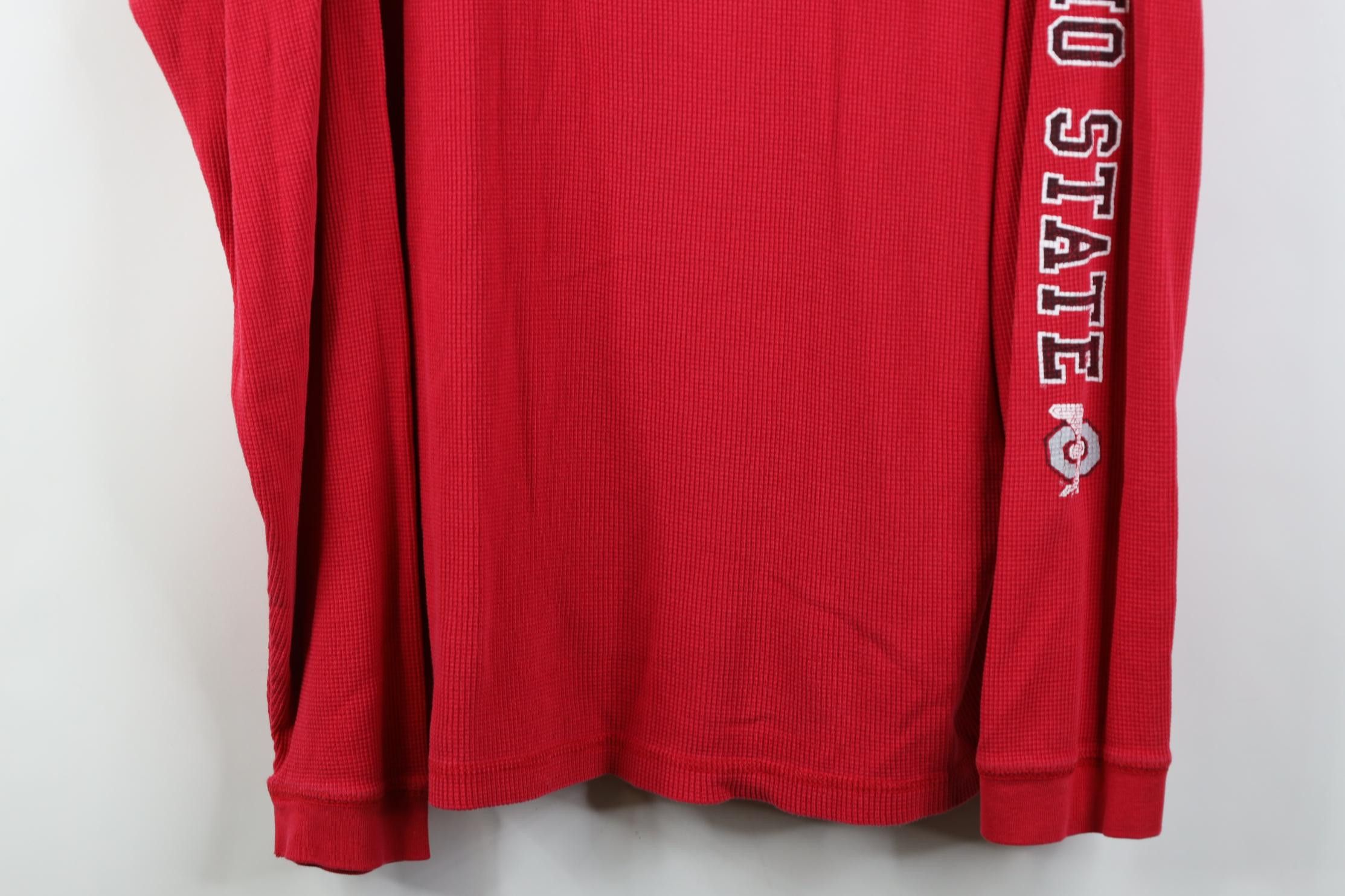Vintage Vintage 90s Y2K Knit Ohio State University T-Shirt Red Size US XXL / EU 58 / 5 - 3 Thumbnail