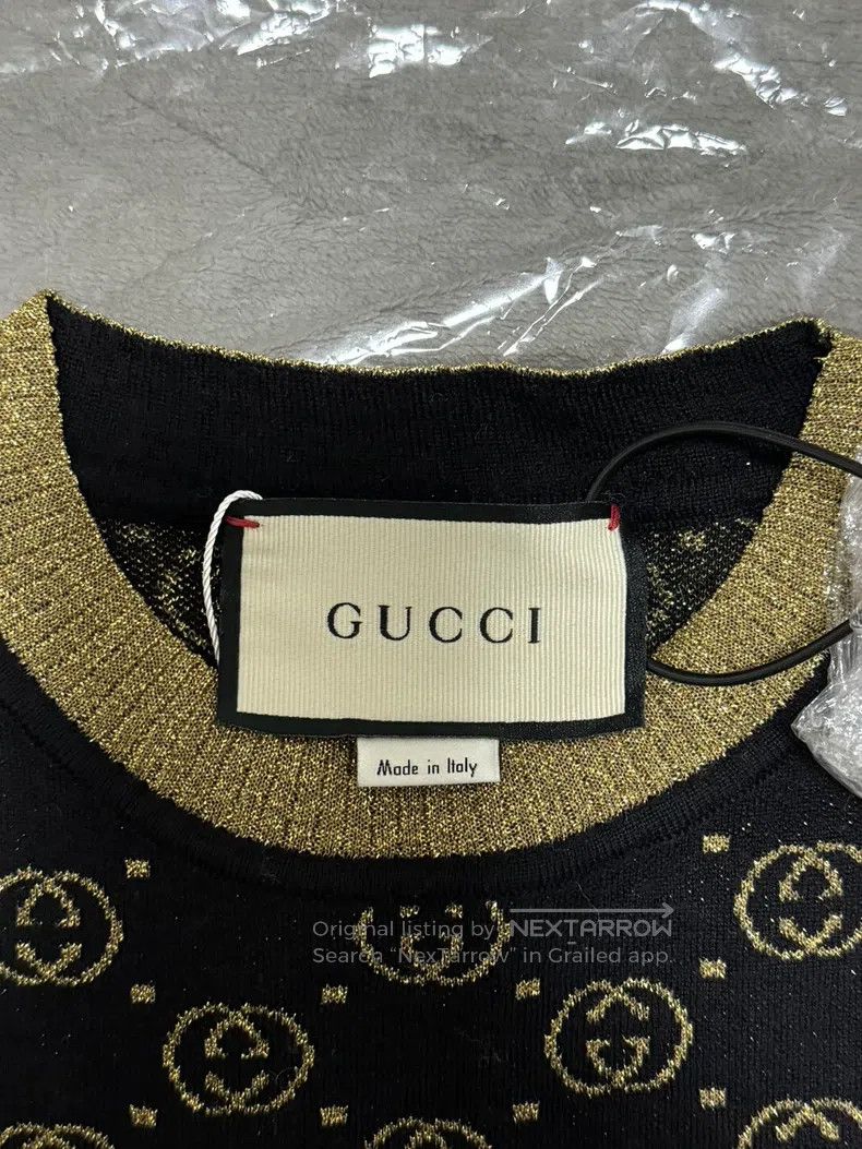 Gucci Gucci Black and gold full print logo short sleeves Size XS / US 0-2 / IT 36-38 - 3 Thumbnail