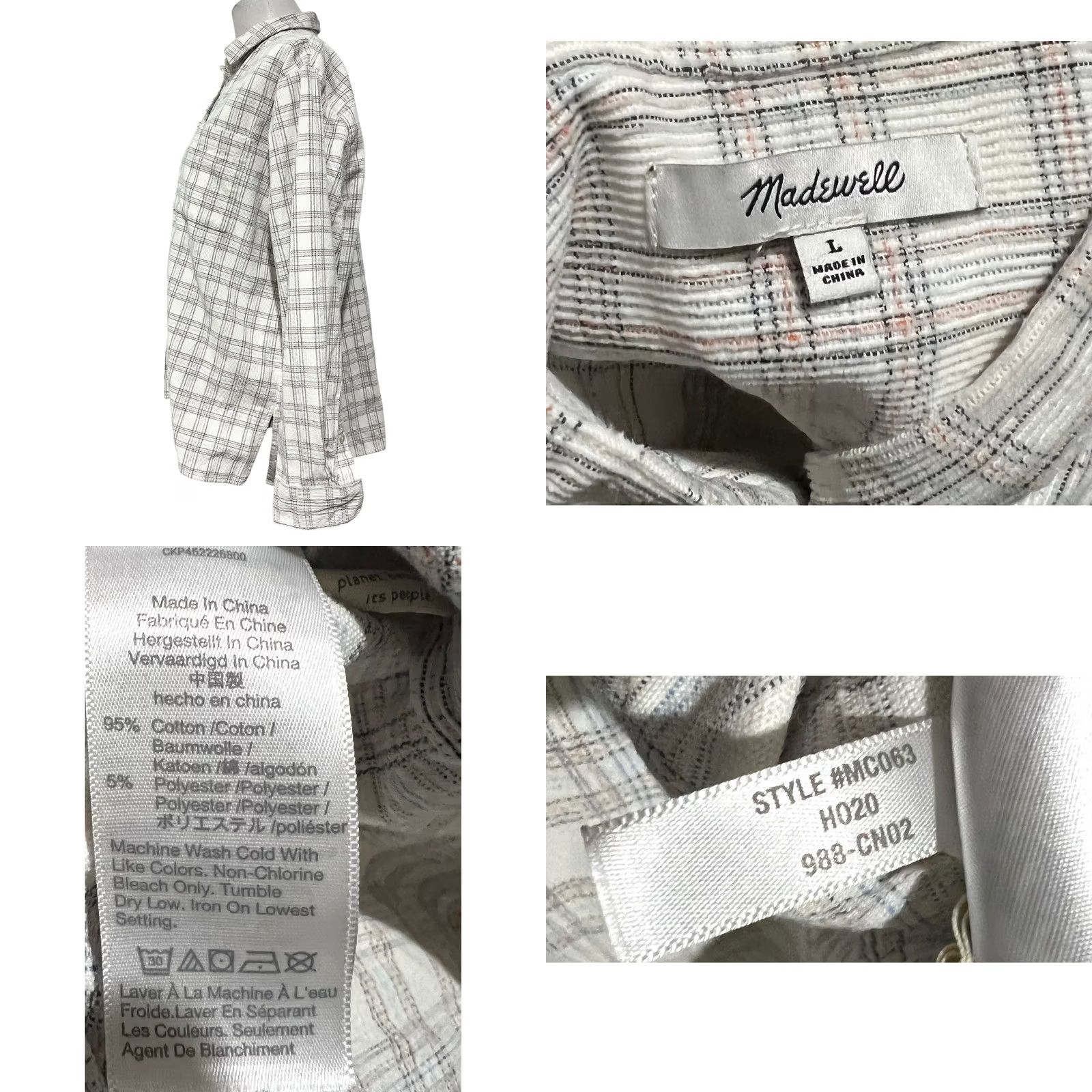 Madewell Madewell Corduroy Oversized Plaid Shirt Button-Up Top Sz L Women Casual 90s Preppy Y2K Dad Size L / US 10 / IT 46 - 8 Thumbnail