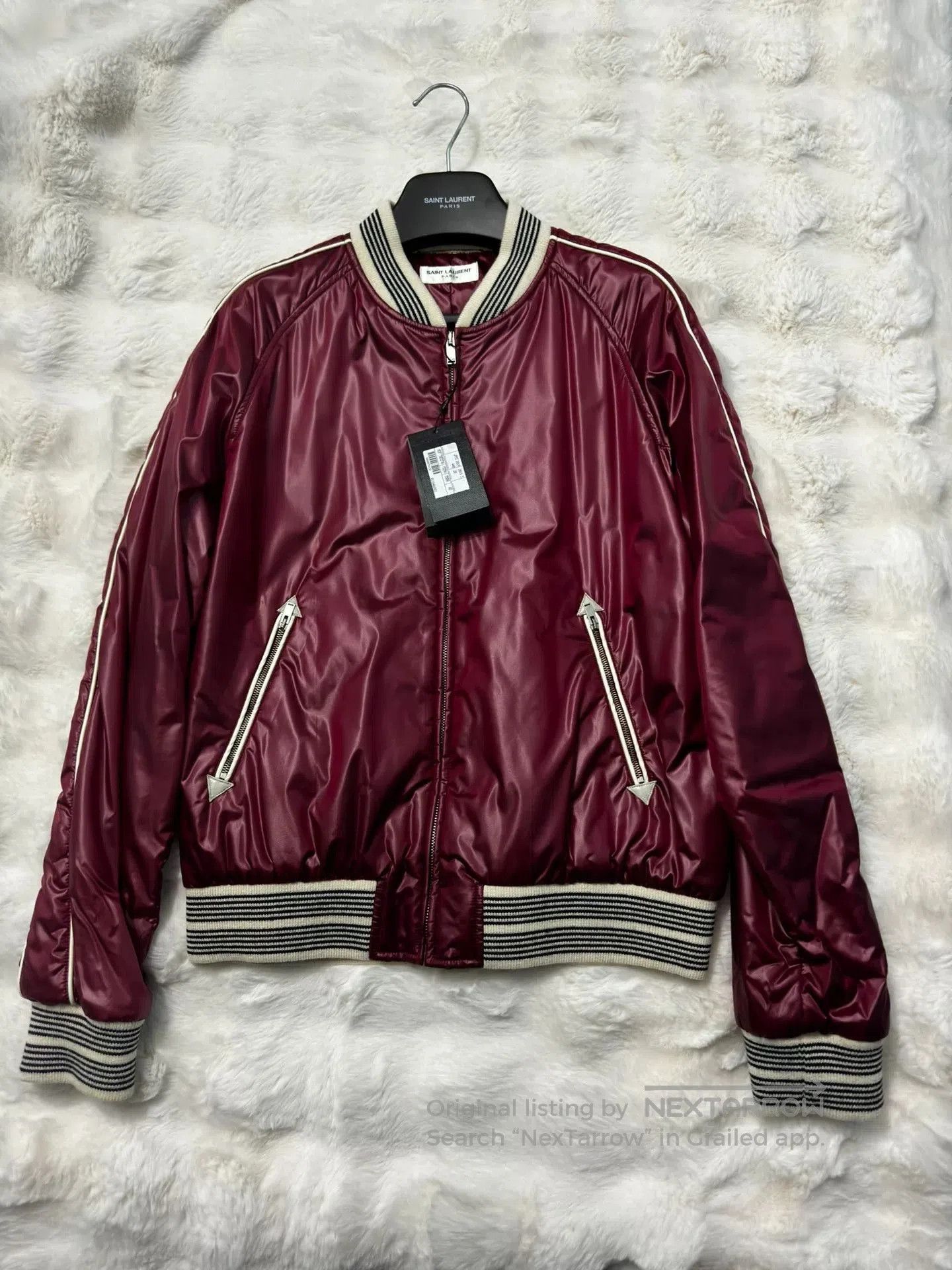 Saint Laurent Paris Saint Laurent YSL Red Baseball Jacket. Size US M / EU 48-50 / 2 - 1 Thumbnail