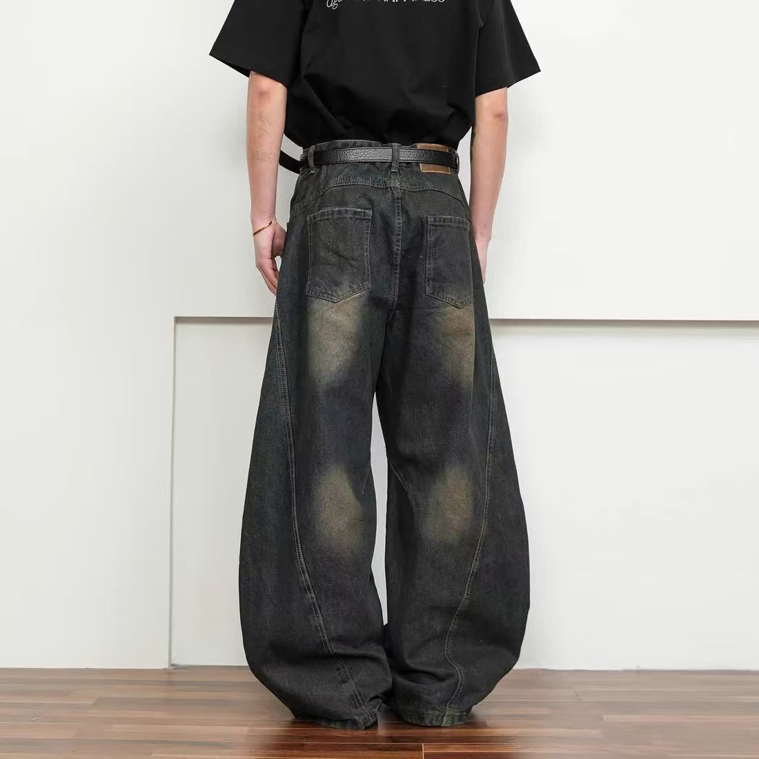 Vintage Men's washed vintage distressed patchwork scimitar jeans Size US 32 / EU 48 - 4 Thumbnail
