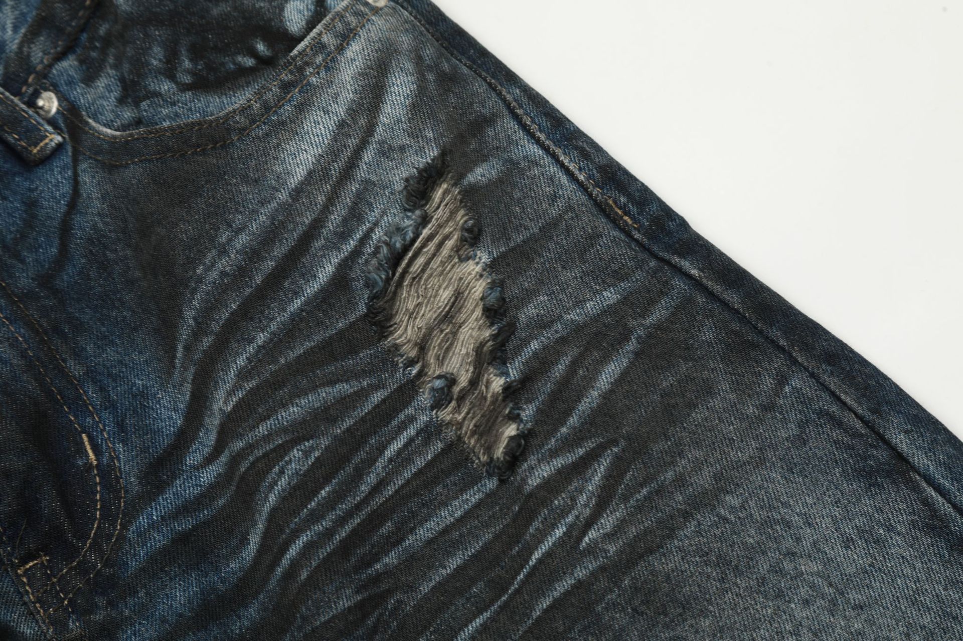 Japanese Brand × Jean Loose washed distressed straight casual jeans Size US 32 / EU 48 - 6 Thumbnail