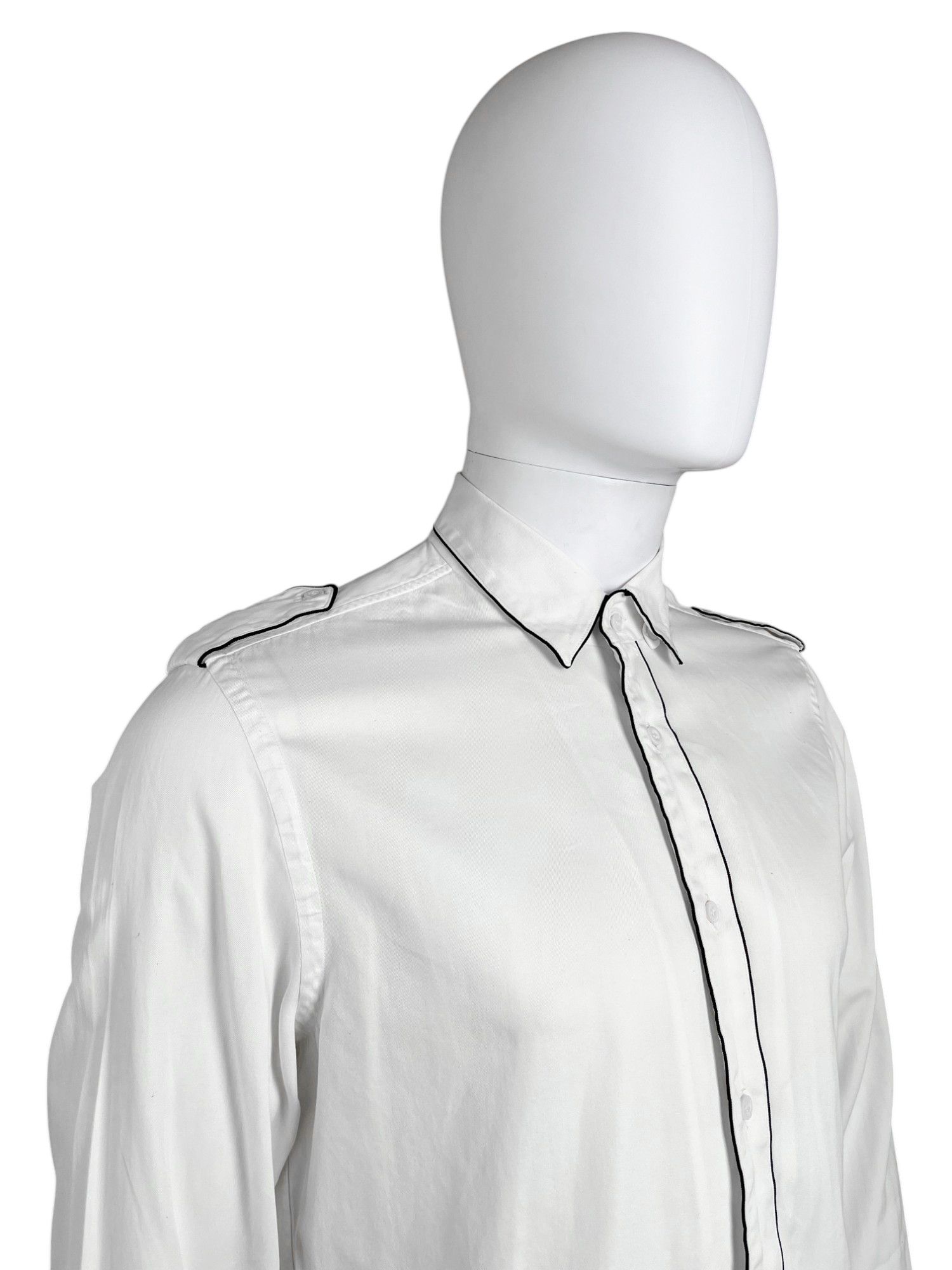 Gucci 2000's Military White Cotton Shirt Size US L / EU 52-54 / 3 - 6 Thumbnail