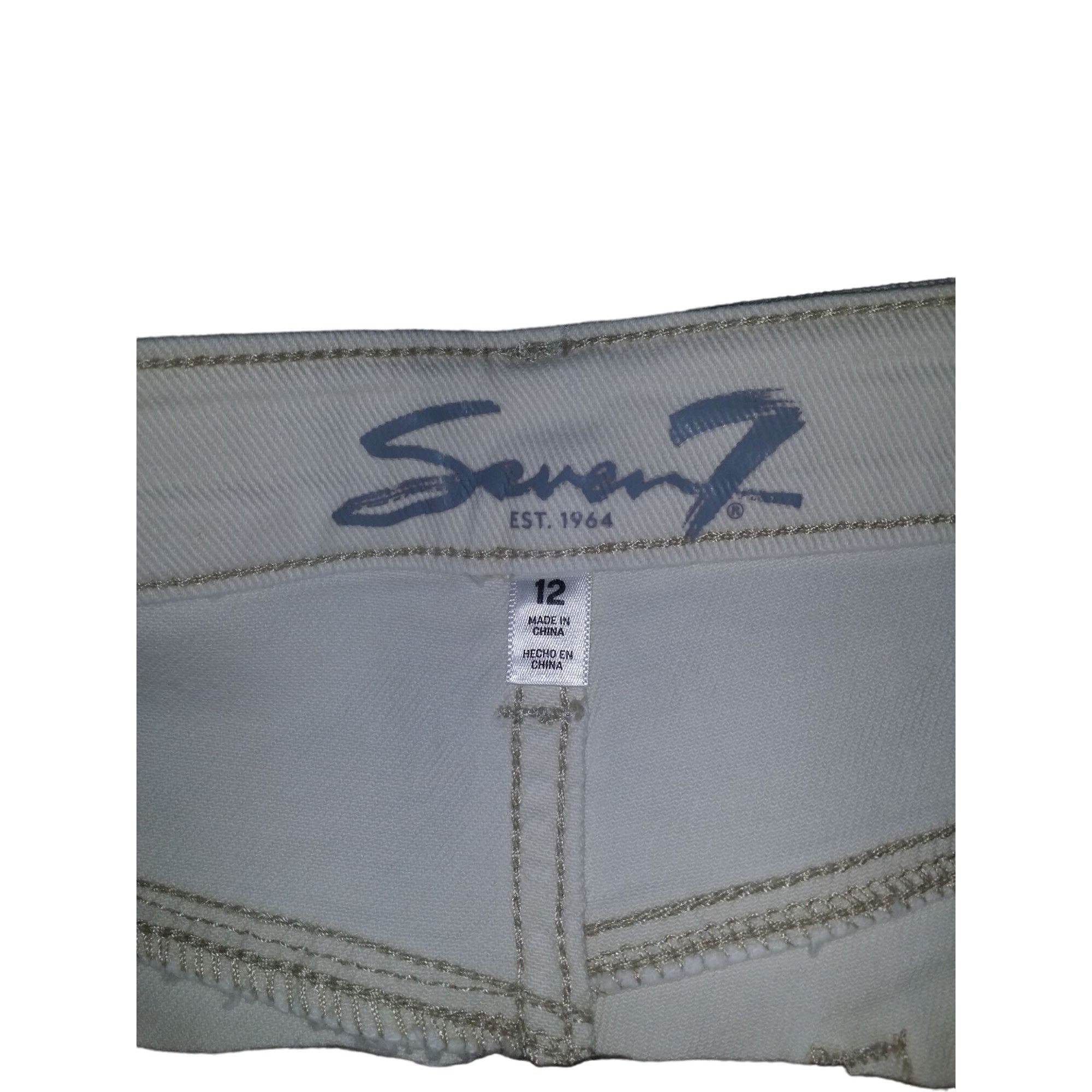 Seven 7 Seven7 Jeans Slim Straight Jeans Women Sz 12 White Denim Eve Size 34" / US 12 / IT 48 - 6 Thumbnail