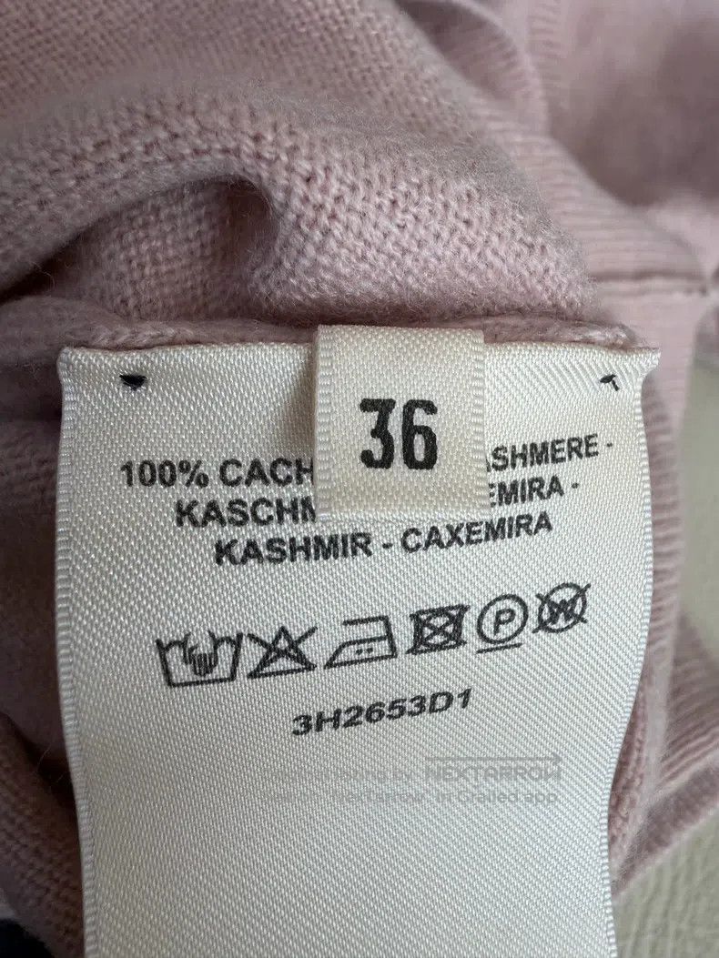 Hermes Hermes Light pink women's patterned ribbed round-neck knit Size XS / US 0-2 / IT 36-38 - 4 Thumbnail