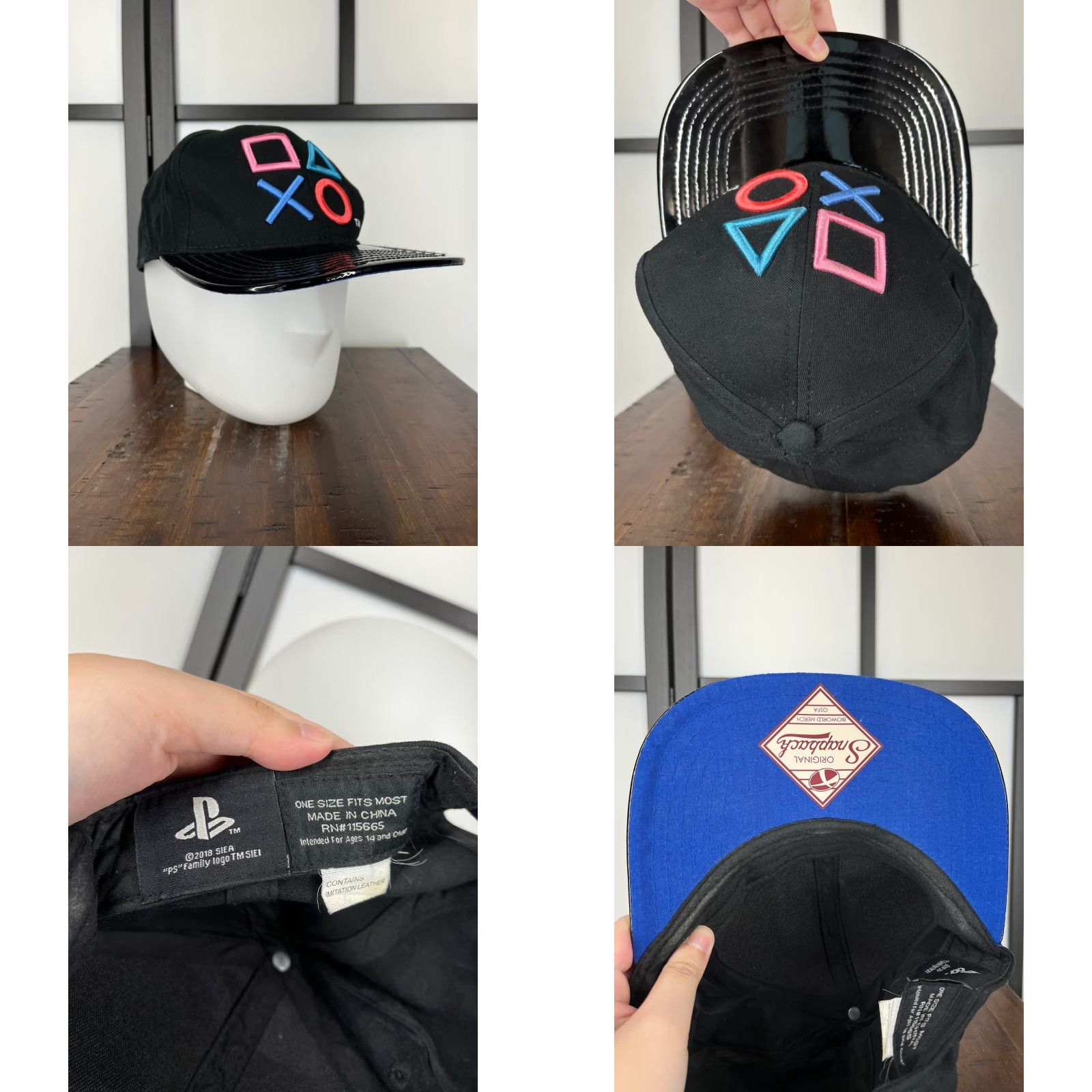 Vintage PlayStation Hat Cap Snap Back Adult One Size Black Logo Size ONE SIZE - 8 Thumbnail