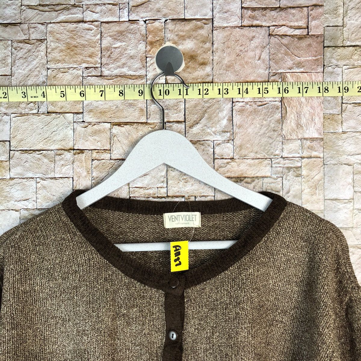 Japanese Brand Vent Violet Brown Cardigan Knitwear #A1187 Size US L / EU 52-54 / 3 - 4 Thumbnail