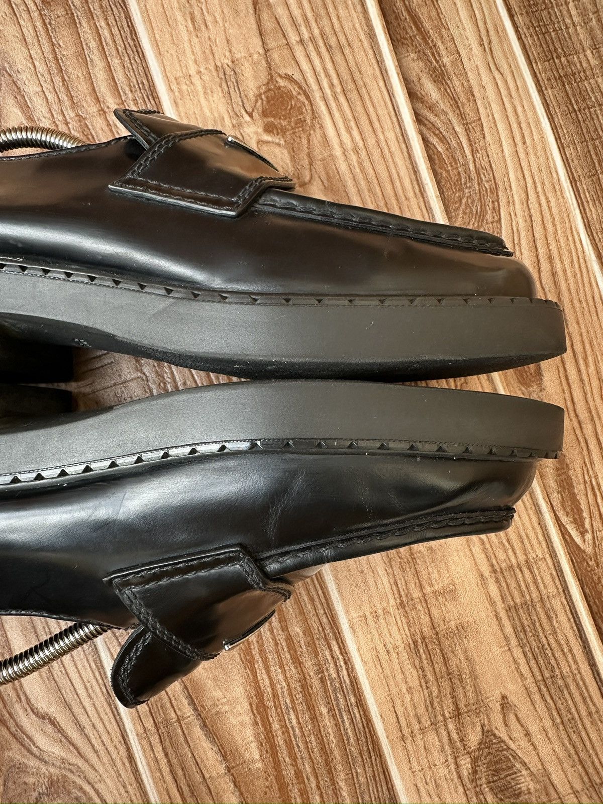 Prada Prada Brushed Leather Logo Loafers Size US 7.5 / EU 40-41 - 16 Thumbnail