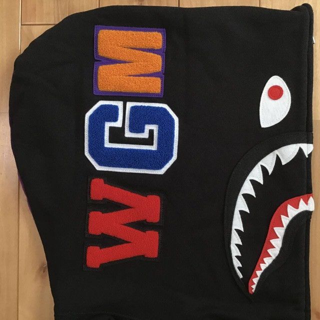 Bape BAPE Black x purple camo shark full zip hoodie a bathing ape Size US XL / EU 56 / 4 - 4 Thumbnail