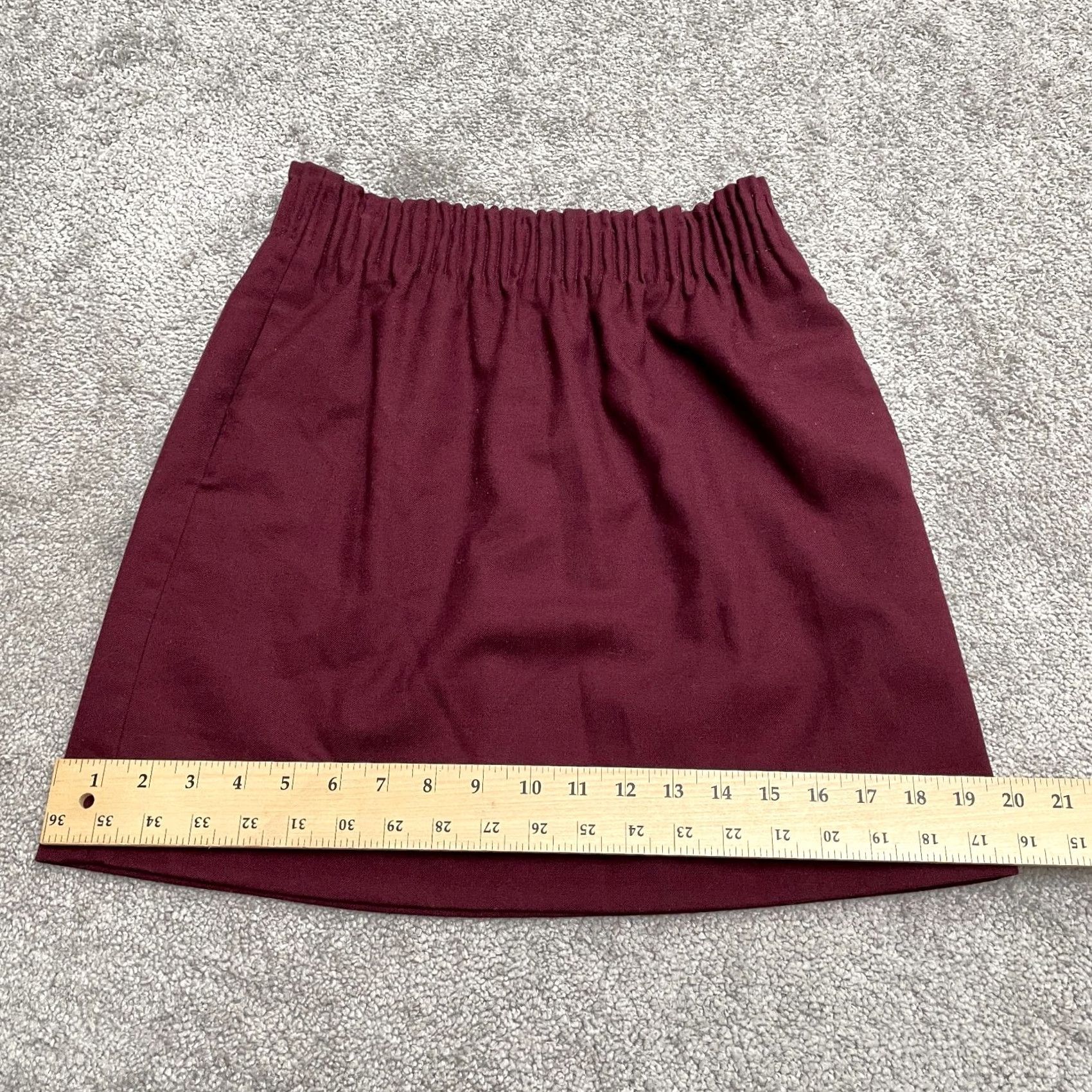 J.Crew J.Crew Wool Blend Pleated Pencil Skirt Womens 00 Maroon Red Elastic Lined Knee Length Solid Wool Blend Pattern Vintage: No Size 24" / US 00 / IT 34 - 7 Thumbnail