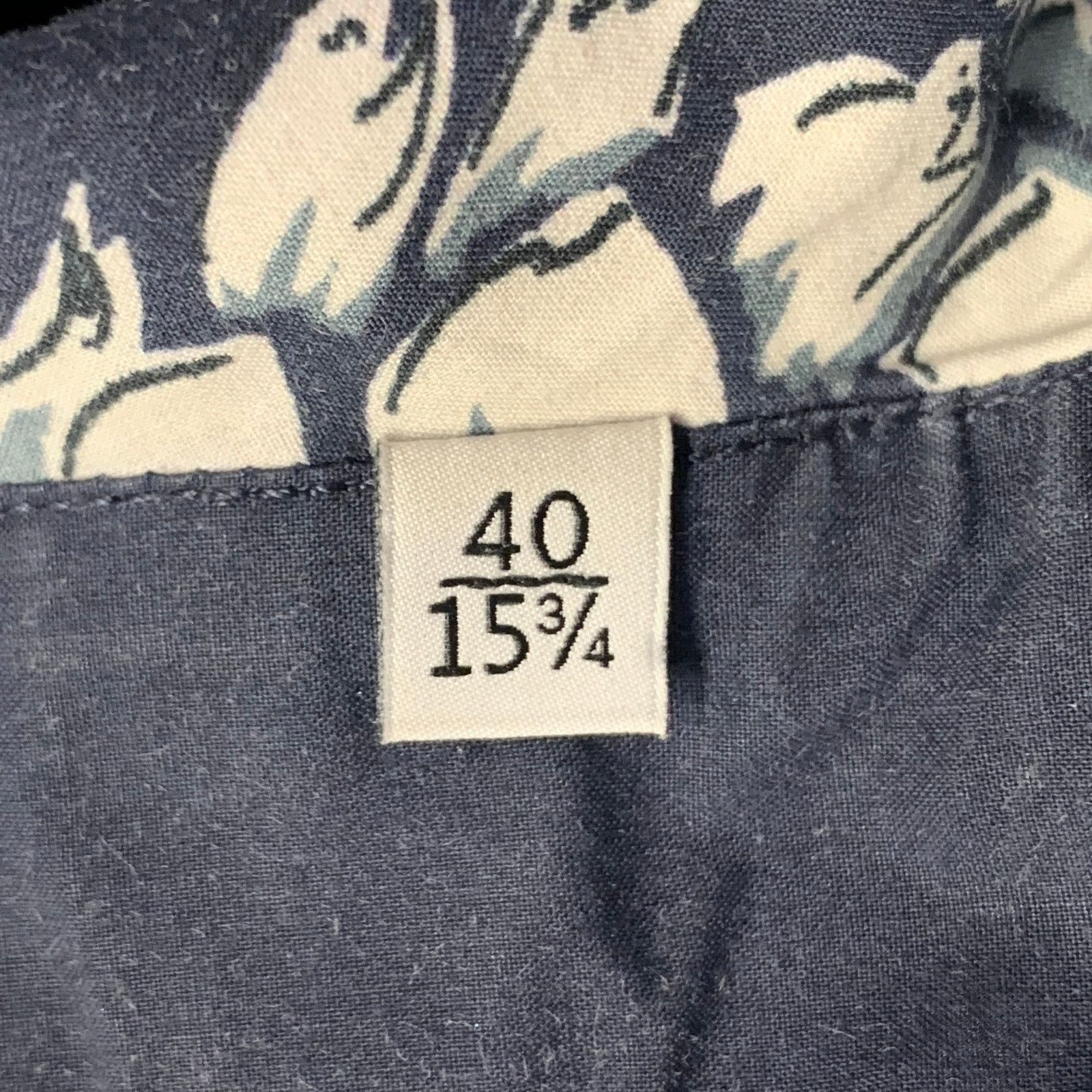 Valentino Navy White Pineapple Print Cotton Button Up Long Sleeve Size US M / EU 48-50 / 2 - 6 Thumbnail
