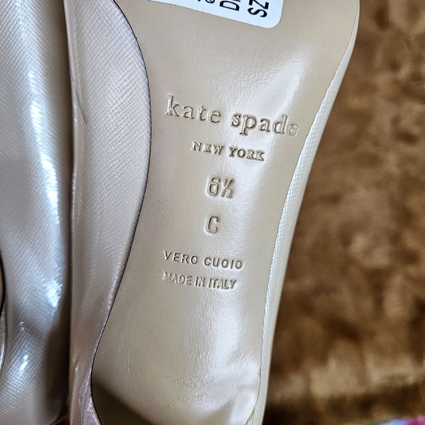 Vintage kate spade new york Women's Pointy Toe Pumps Heel Size 6.5C Yellow Floral Metal Stiletto Pump Casual Shoes Ladies Shoes Womens Size US 7 / IT 37 - 5 Thumbnail