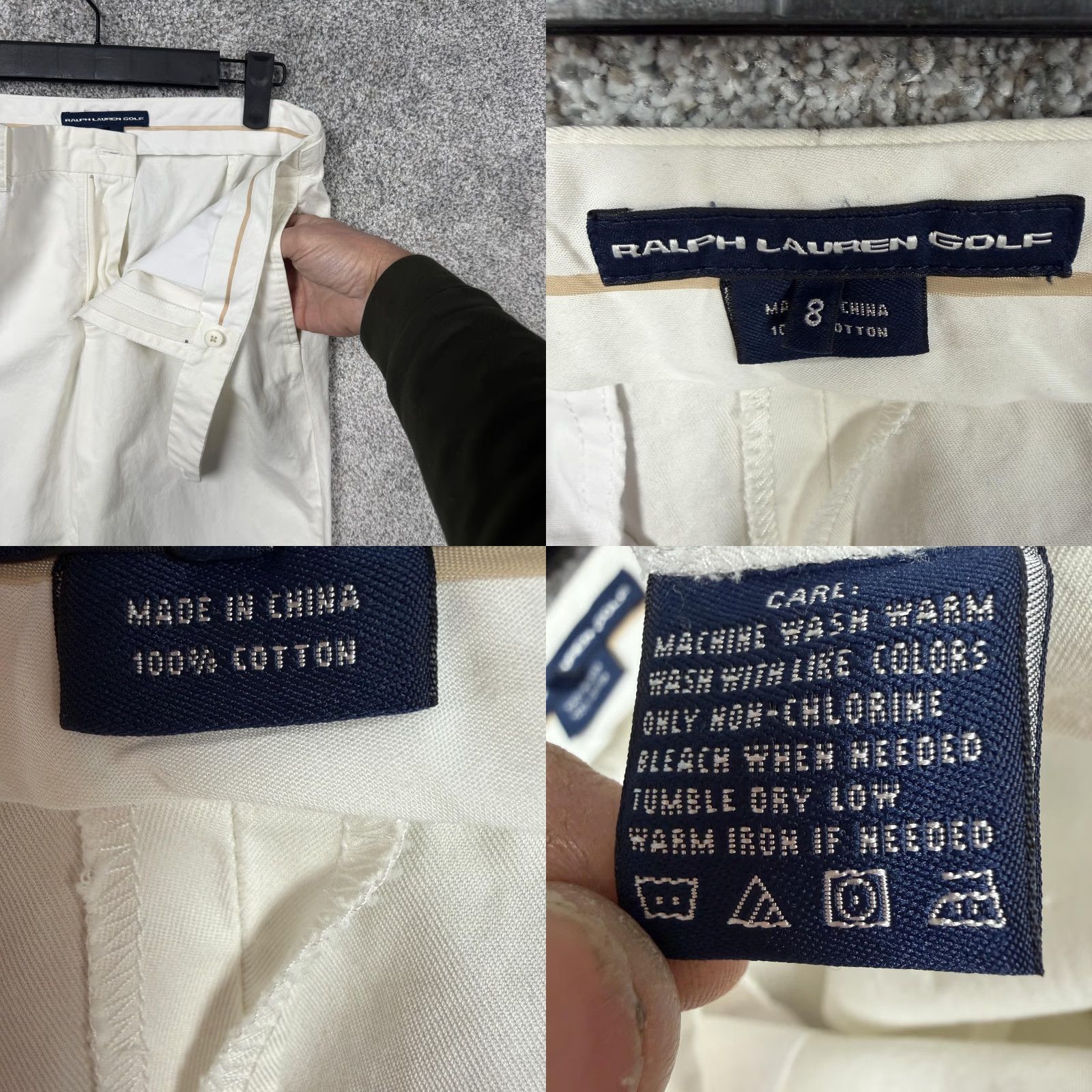 Ralph Lauren Ralph Lauren Golf Pants Womens 8 Chino White Cotton Twill Cuffed Pockets Adjustable Waist 32x29 Slim Casual Preppy Size 30" / US 8 / IT 44 - 8 Thumbnail