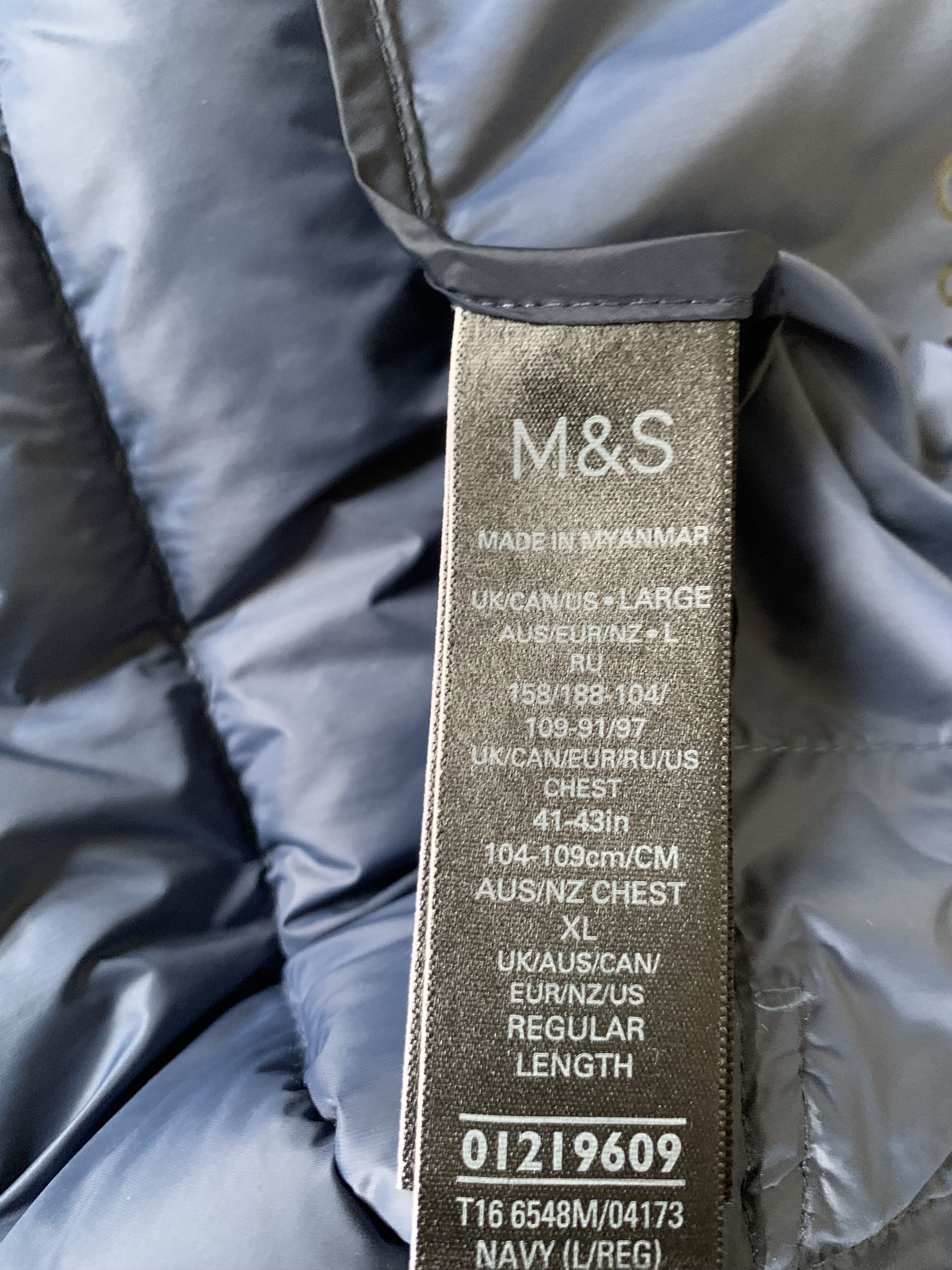 Marks & Spencer Marks & Spencer Mens Basic Blue Down Vest Size US L / EU 52-54 / 3 - 8 Thumbnail