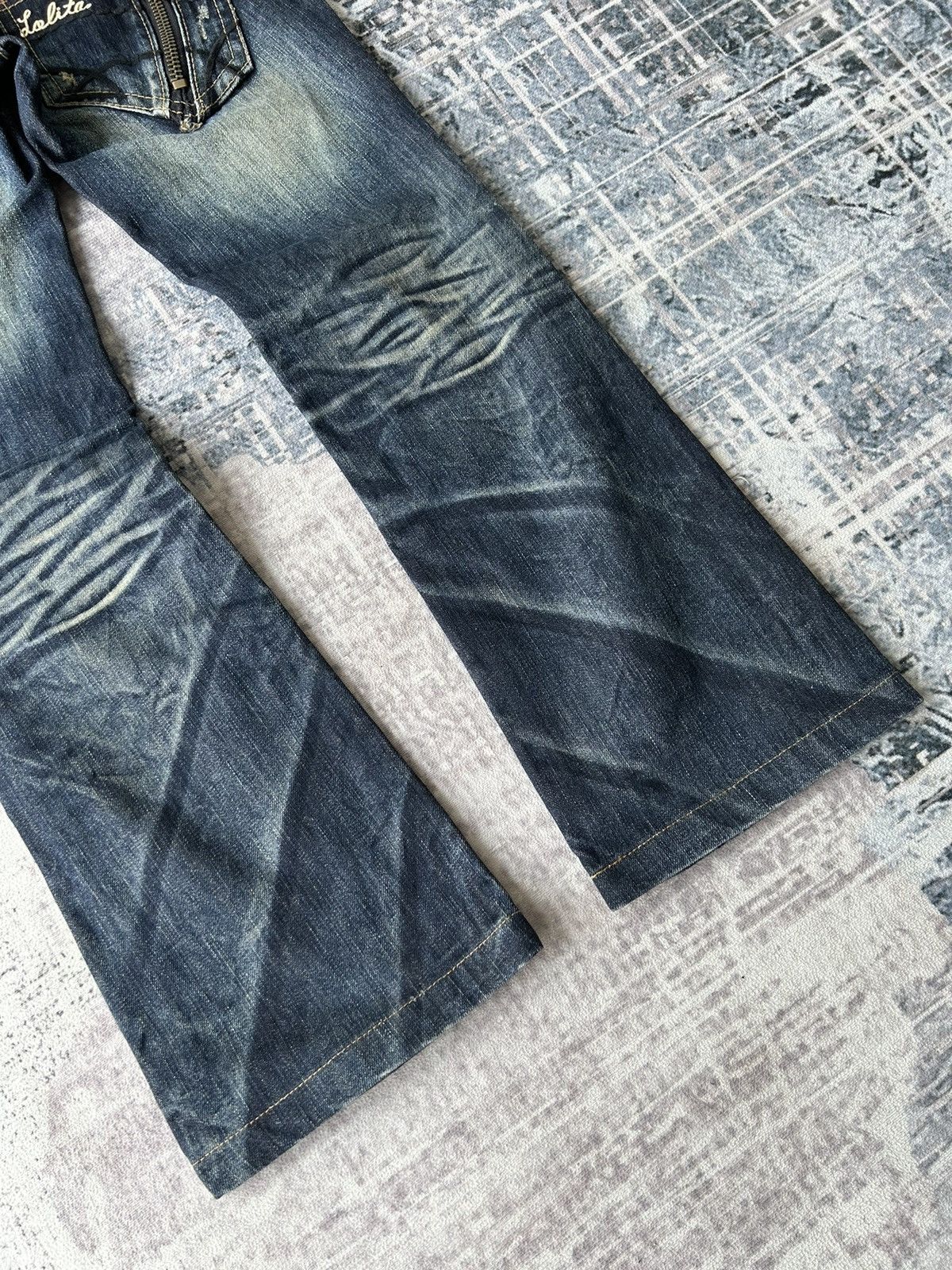 If Six Was Nine Lolita Y2k Design Flared Jeans Size 30" / US 8 / IT 44 - 5 Thumbnail