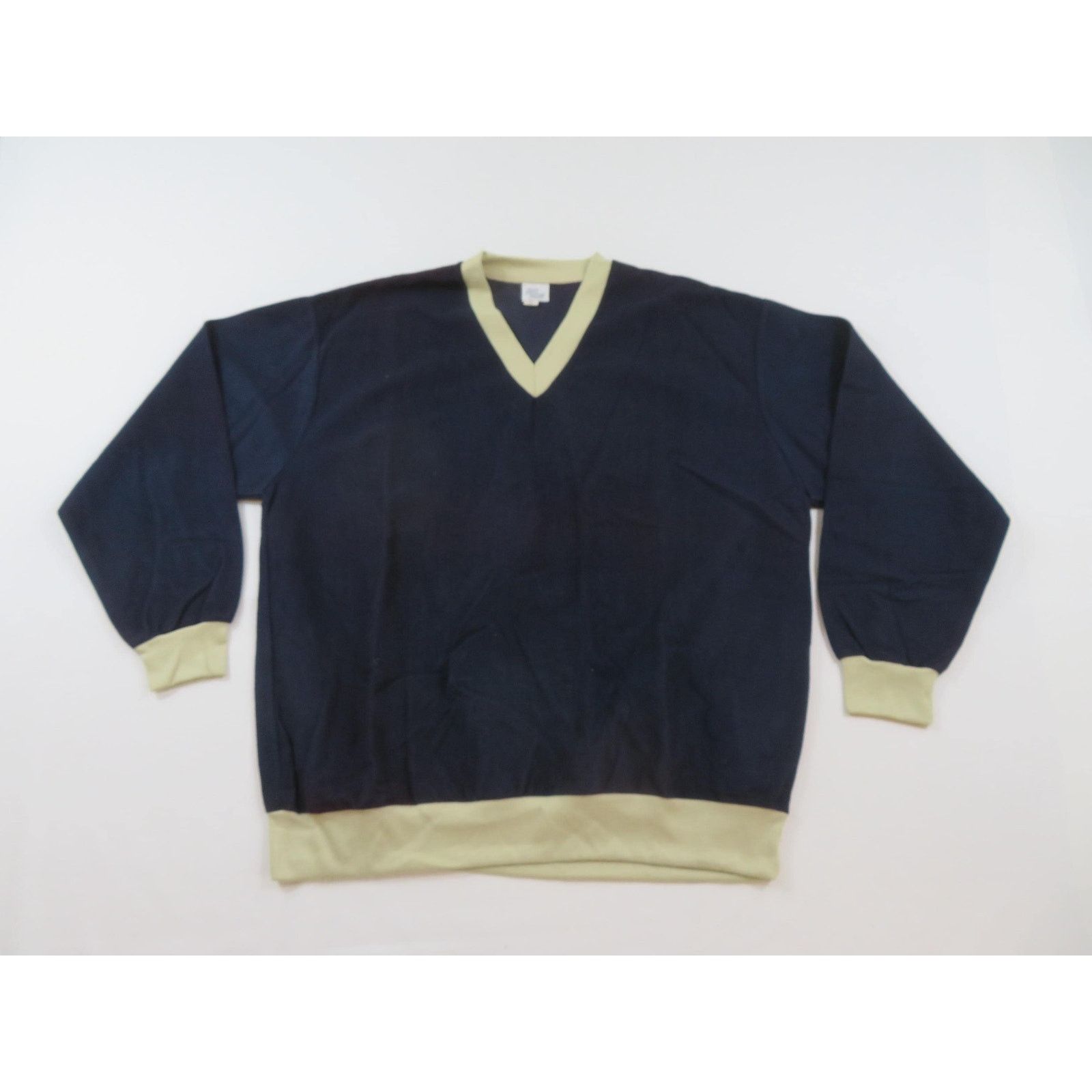 Big Man V-Neck Sweater, Black Sz 2XL Soft Lightweight 1980s