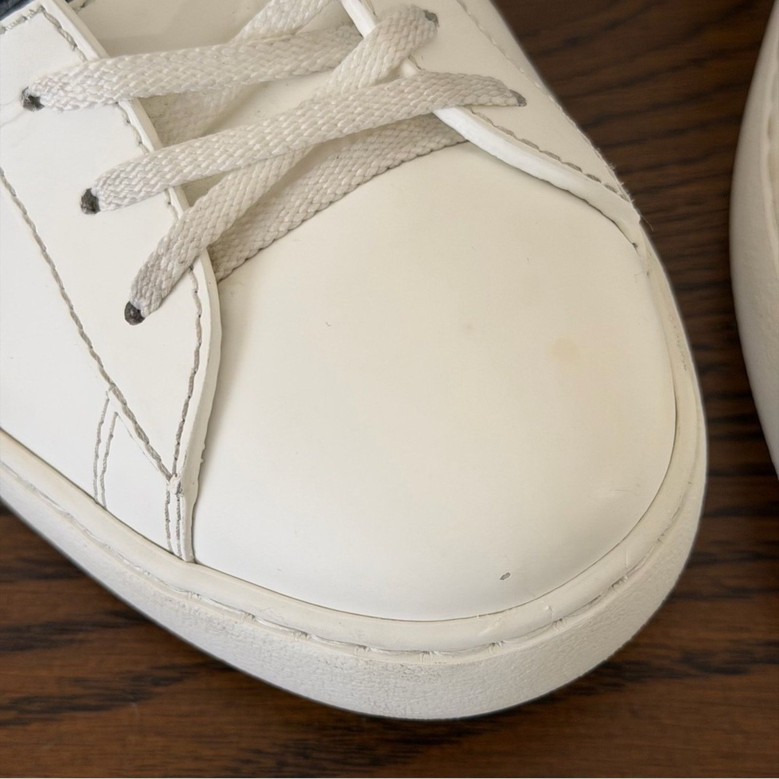 Valentino Rockstud Open Leather Sneakers IT 44.5 White Black Shoes Size US 11.5 / EU 44-45 - 11 Thumbnail