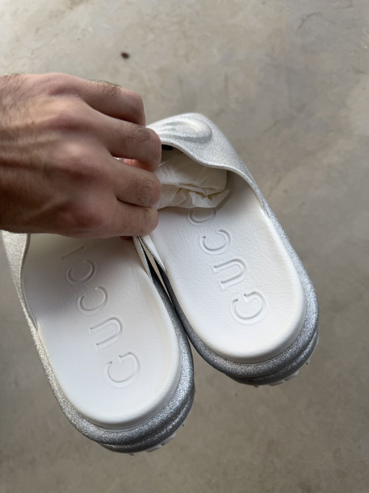 Gucci Gucci Glitter Rubber Interlocking G Slides – Women’s EU 41 Size US 9.5 / IT 39.5 - 5 Thumbnail