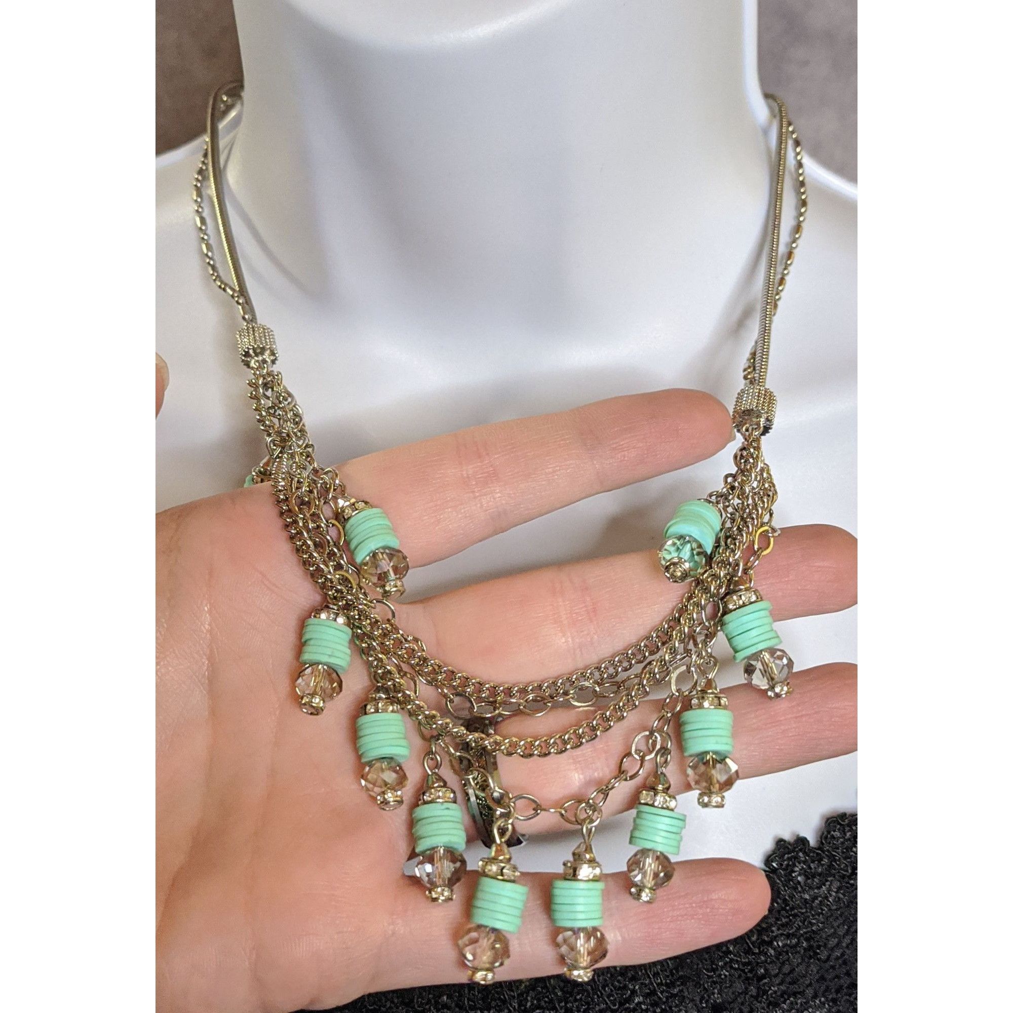 Vera Wang Simply Vera Vera Wang Finge Silver-Tone Layered Necklace Wit Size ONE SIZE - 4 Thumbnail