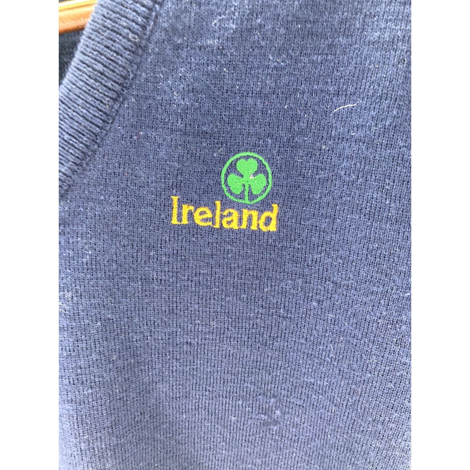 Vintage Blarney Woollen Mills Made Ireland Shamrock Irish Sweater Vest Men Medium Blue Pullover Crew Neck Classic All Seasons St Patrick’s Day Golf Size US M / EU 48-50 / 2 - 2 Thumbnail