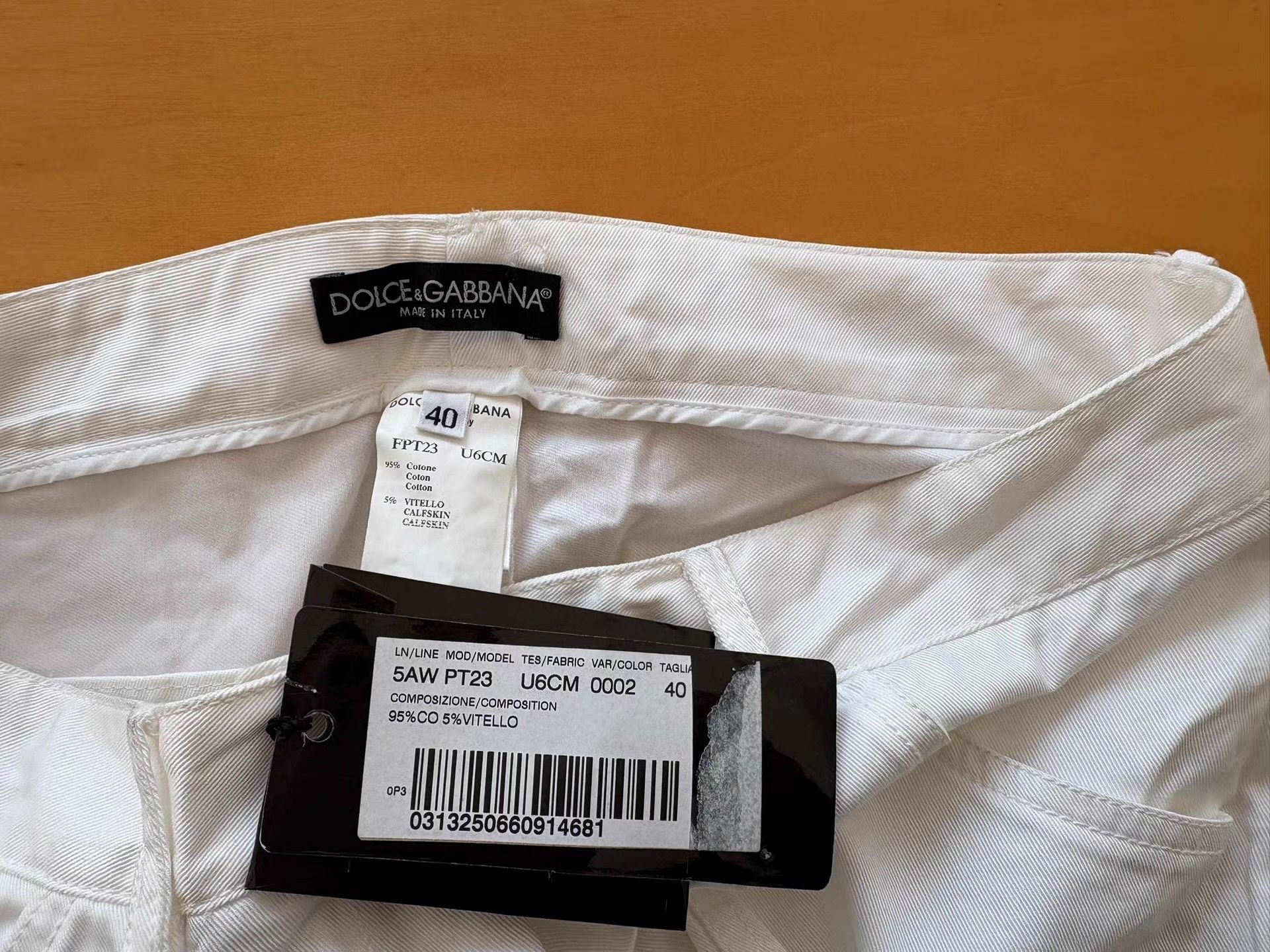 Dolce & Gabbana Dolce & Gabbana 2003SS Women's White Lace-Up Trousers Ｑ21 Size 40" / US 18 - 8 Thumbnail