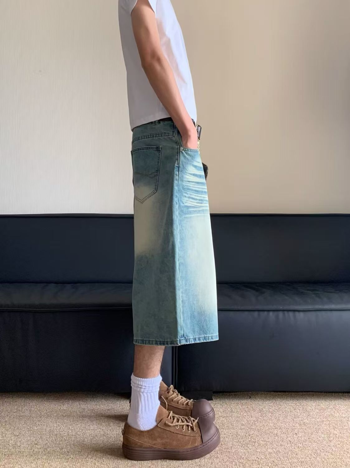 Japanese Brand × Jean Blue washed vintage casual denim shorts y2k Size US 32 / EU 48 - 2 Thumbnail