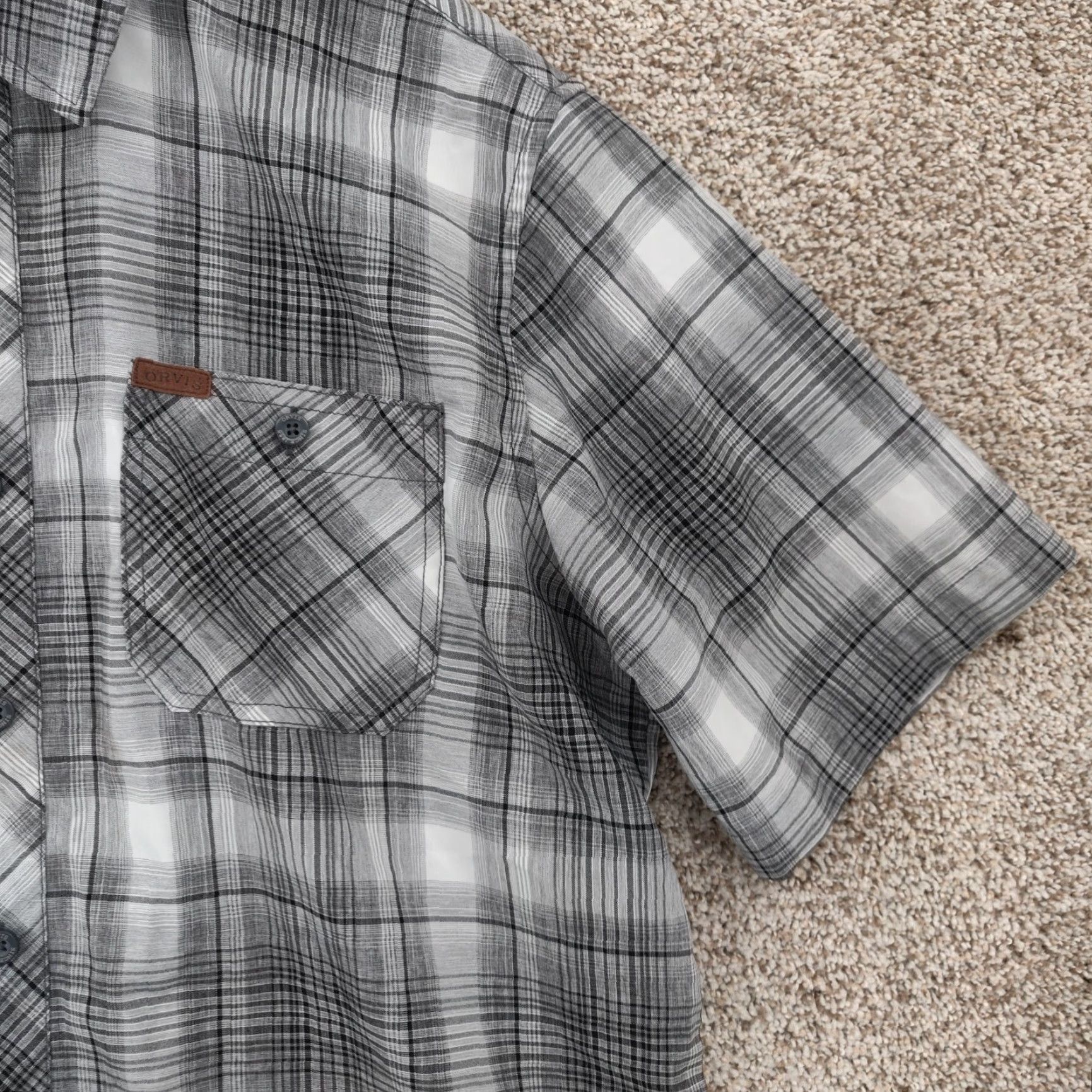 Orvis Orvis Shirt Men Large Plaid Short Sleeve Button-Up Pockets Outdoor Hiking Fishing Flannel Multicolor All Seasons Size US L / EU 52-54 / 3 - 4 Thumbnail
