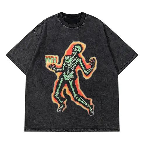 VIBE Retro Washed Skaleton Tee Size US XXL / EU 58 / 5 - 2 Thumbnail