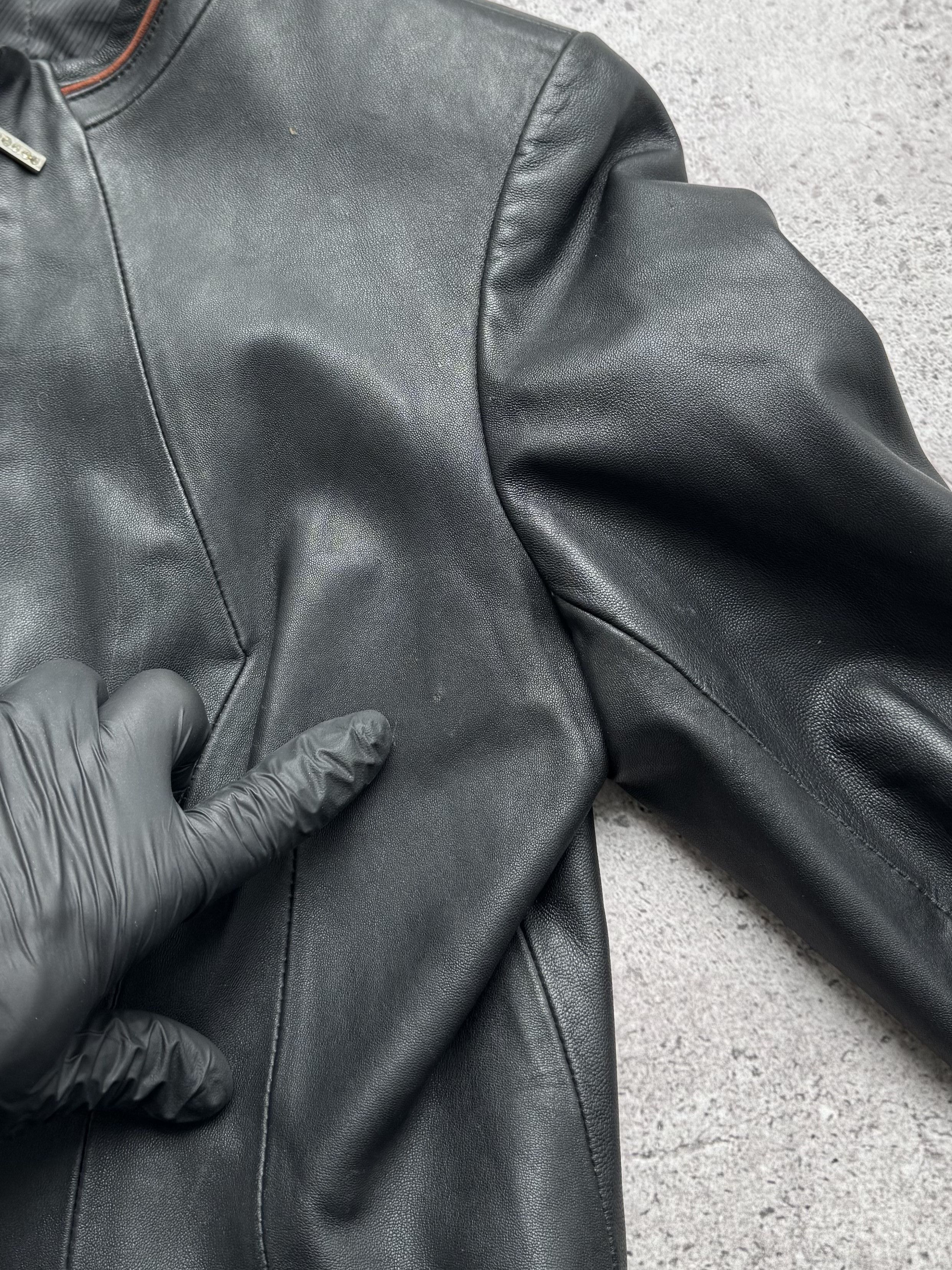 Vintage Cropped Leather Jacket C2(V490)