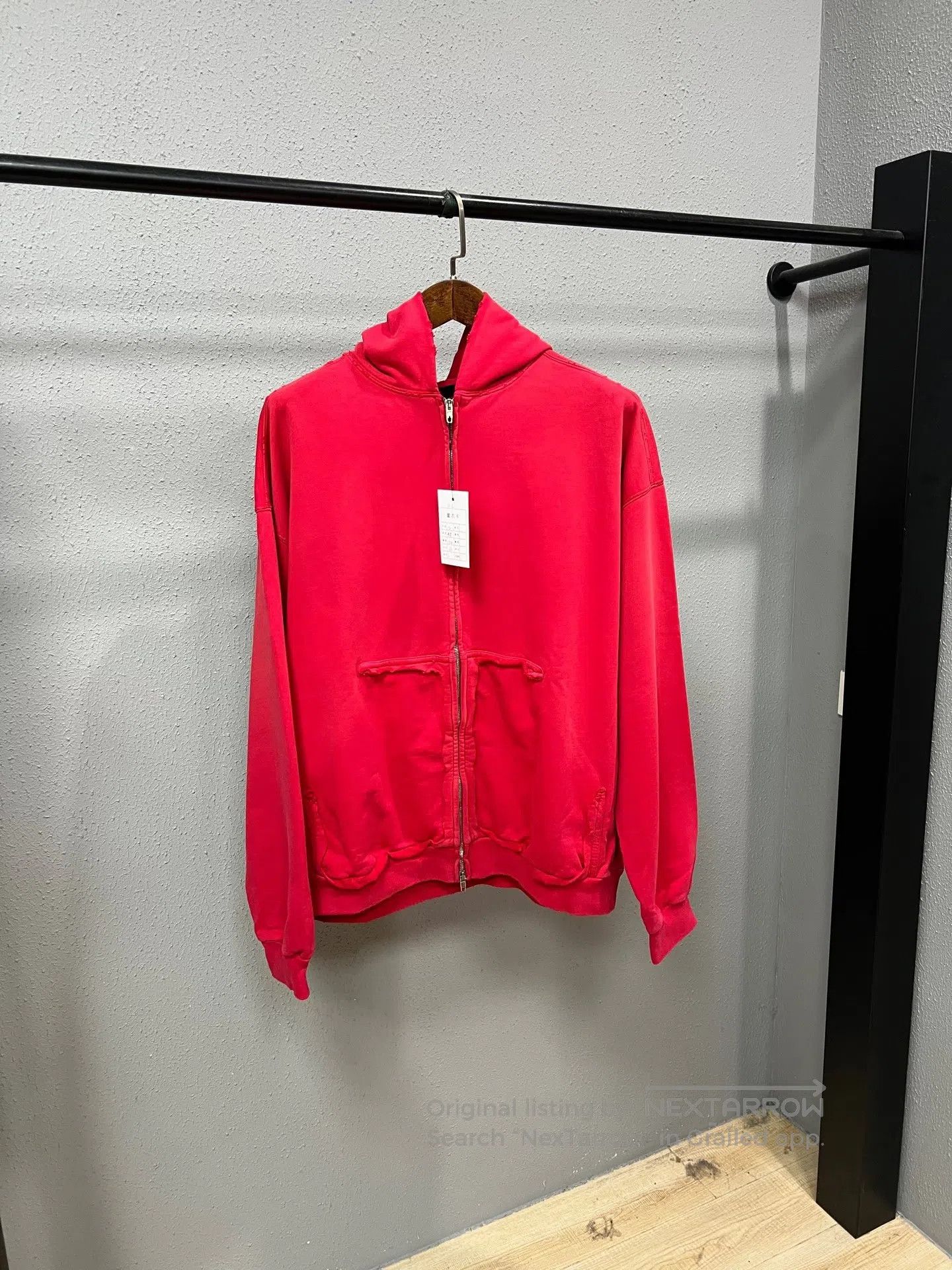 Balenciaga Balenciaga Red Tape Print Zip-Up Hoodie| Size US S / EU 44-46 / 1 - 2 Thumbnail