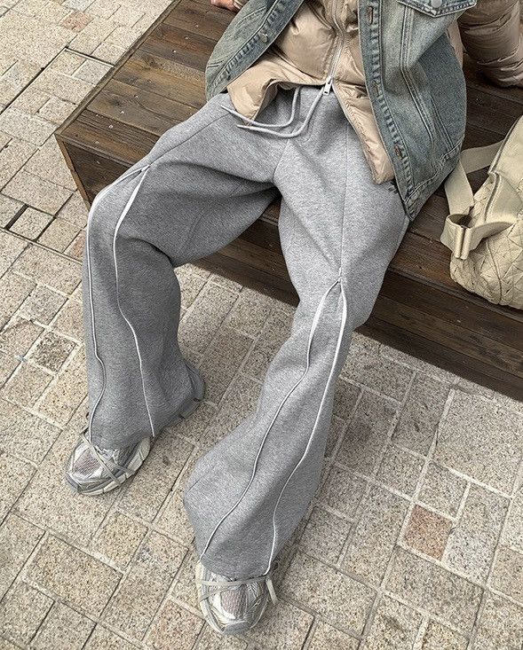Japanese Brand × Vintage Avant garde front zip skater sweatpants pants Size US 28 / EU 44 - 3 Thumbnail