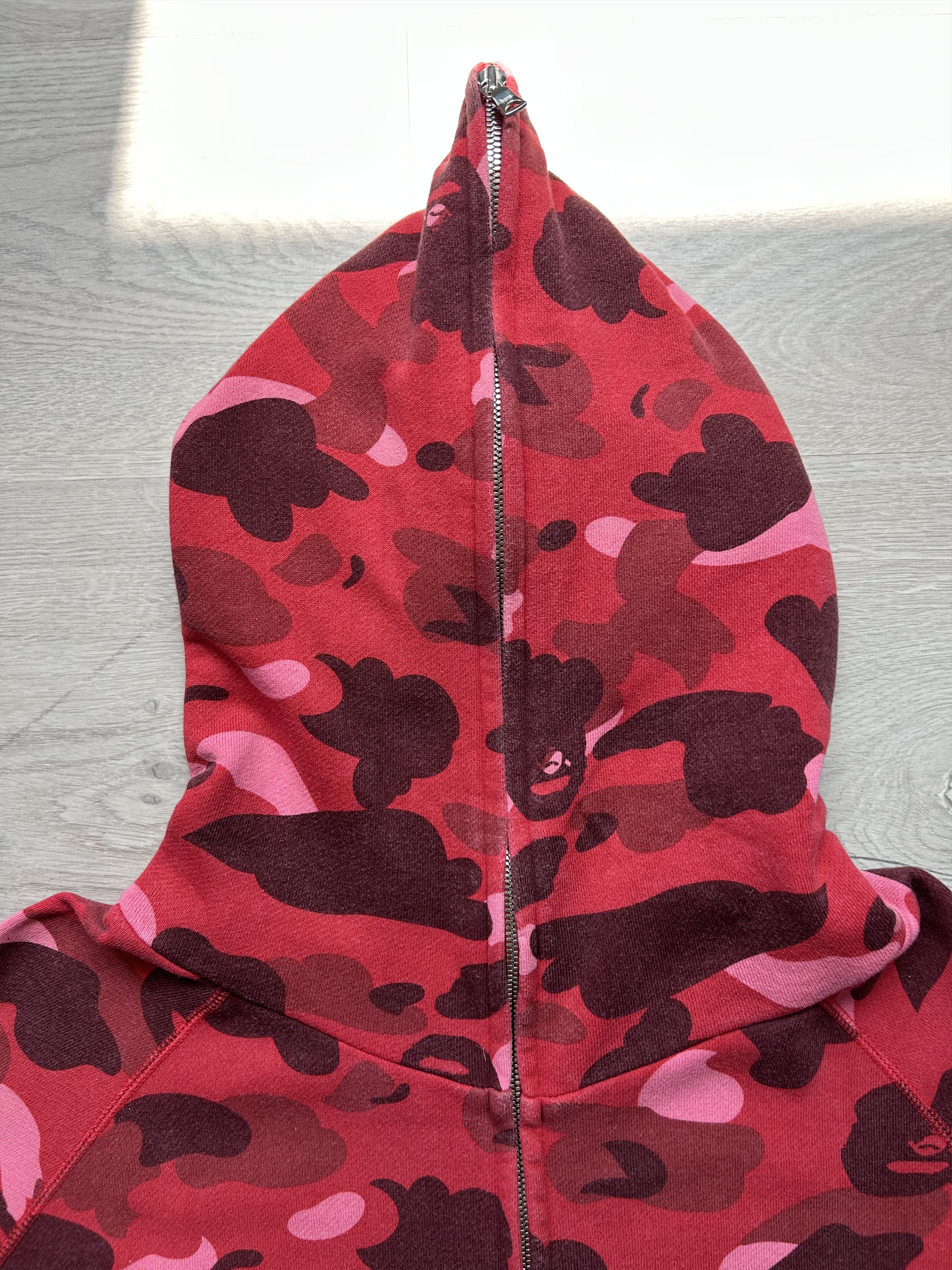 Bape A BATHING APE 1ST RED CAMO SPELLOUT FULLZIP HOODIE [Size XL] Size US XL / EU 56 / 4 - 3 Thumbnail