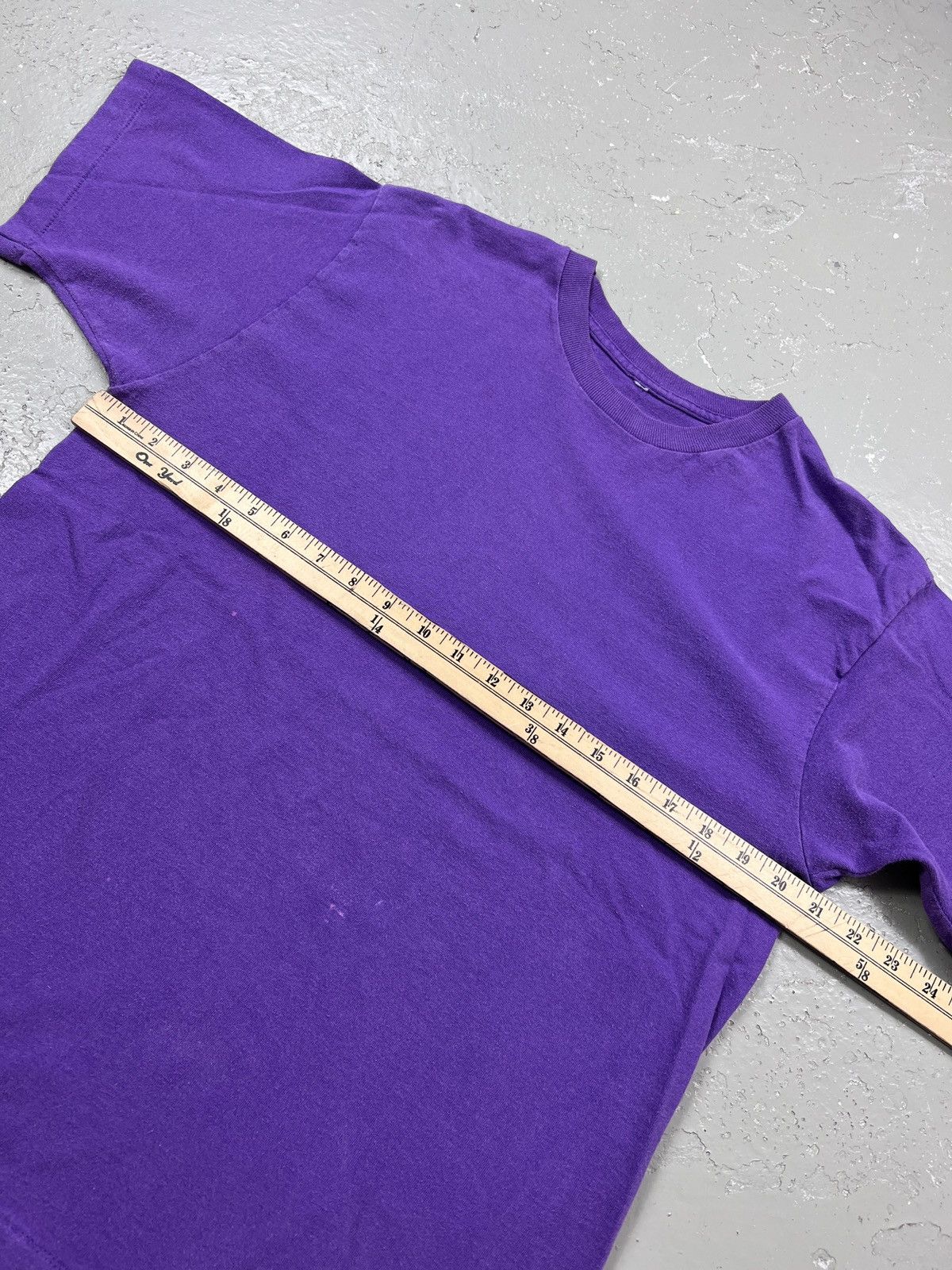 Vintage 90s Single Stitch Purple Blank Size Large Size US L / EU 52-54 / 3 - 5 Thumbnail